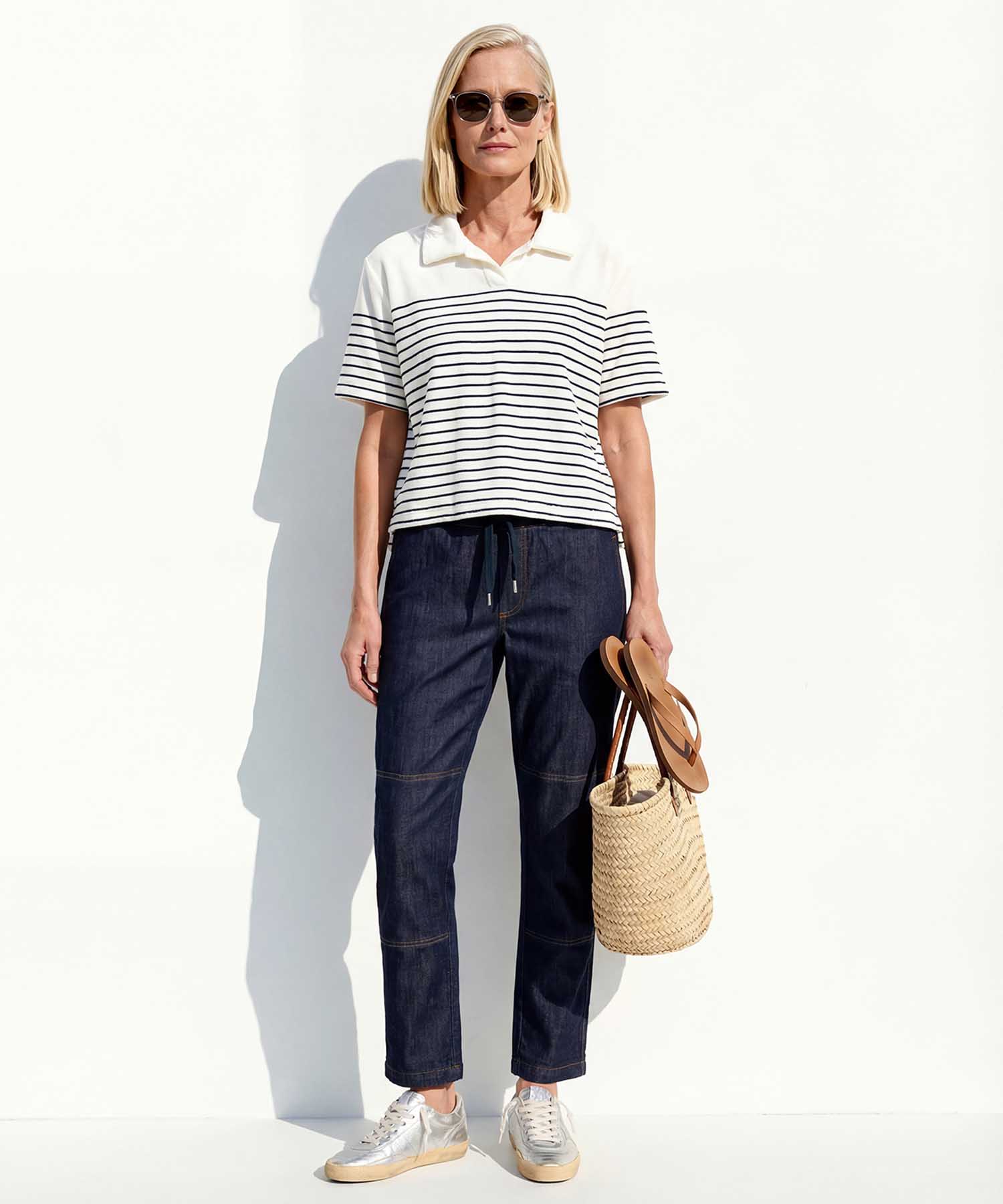 You Too Poloshirt aus Frottier im Streifendessin Dunkelblau-Offwhite | Modehaus Wörmann