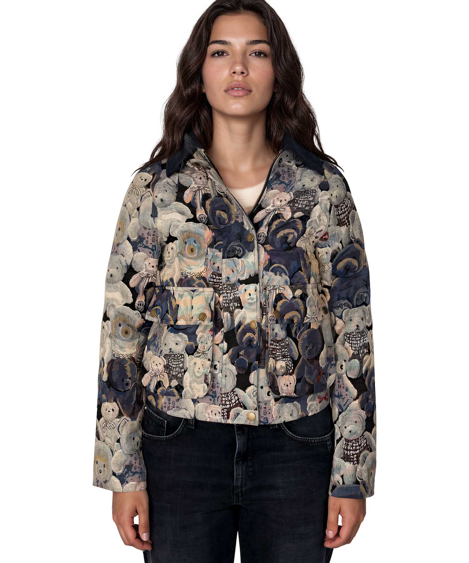 Leo & Ugo Jacquard-Jacke Thaïs mit Bärchen-Motiv | Modehaus Wörmann
