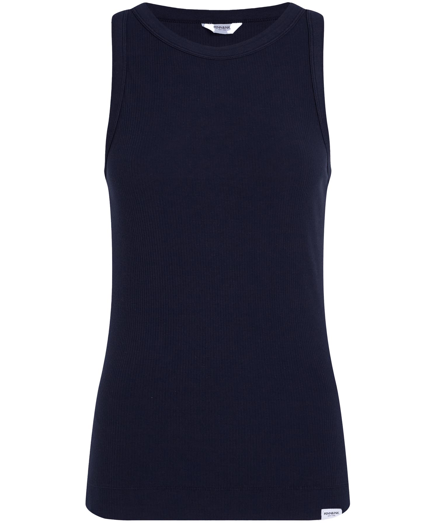 PENN&INK N.Y Top aus Baumwolle in Rippenstruktur in navy