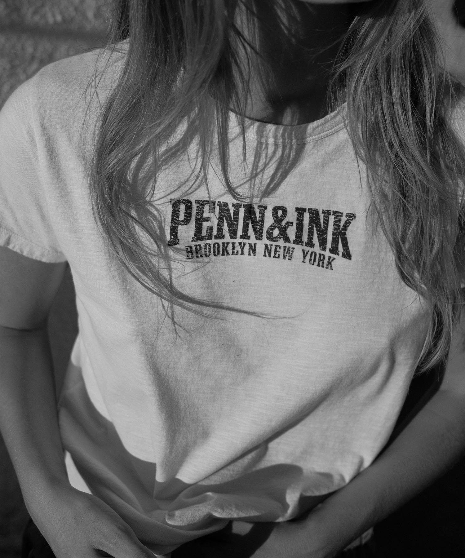 Penn & Ink T-Shirt mit Print aus reiner Baumwolle