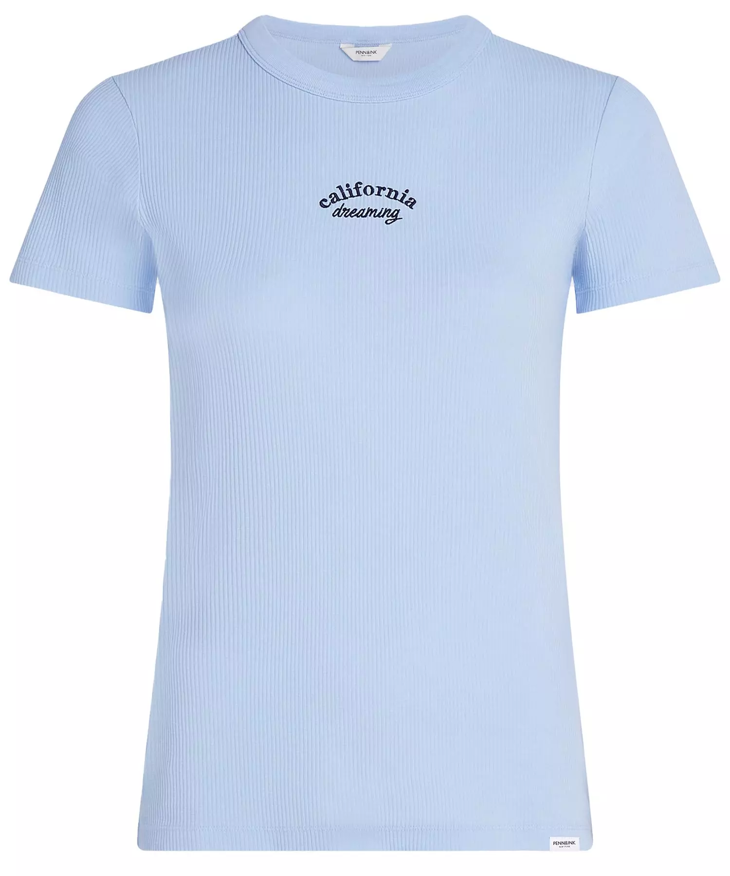 Penn and Ink Shirt aus Rippenstruktur mit kleiner Logo Stickerei