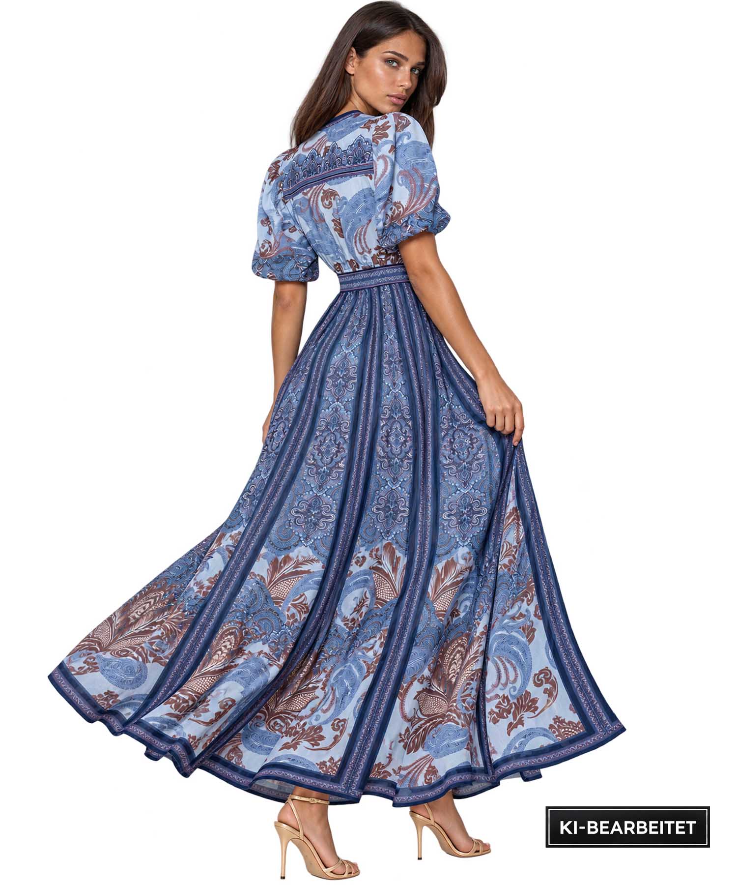 Hale Bob Maxikleid Liliosa Chiffon in Blau | Modehaus Wörmann