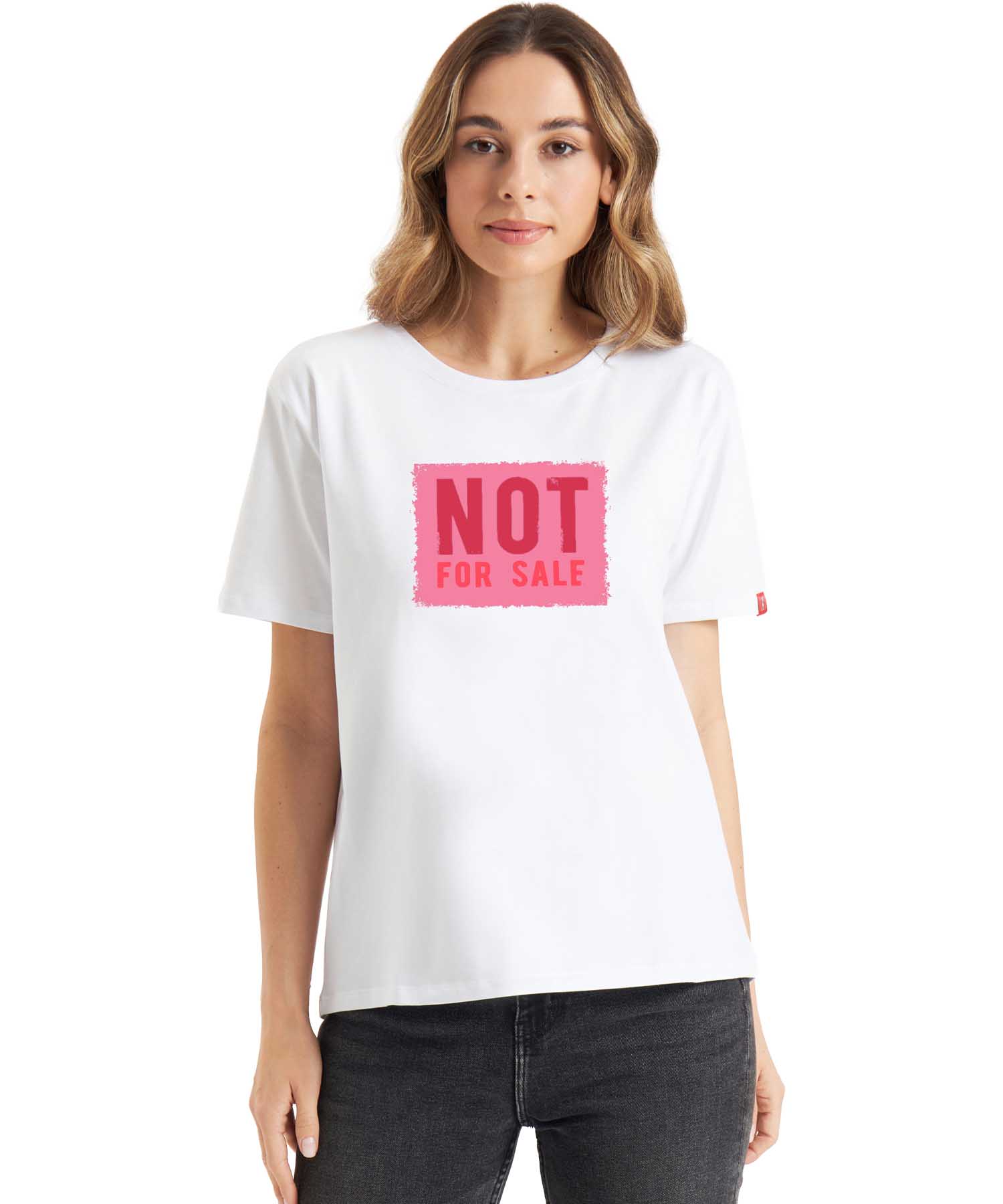 FRIEDA & FREDDIES T-Shirt „Not for Sale“ – Weiß mit pinkem Print