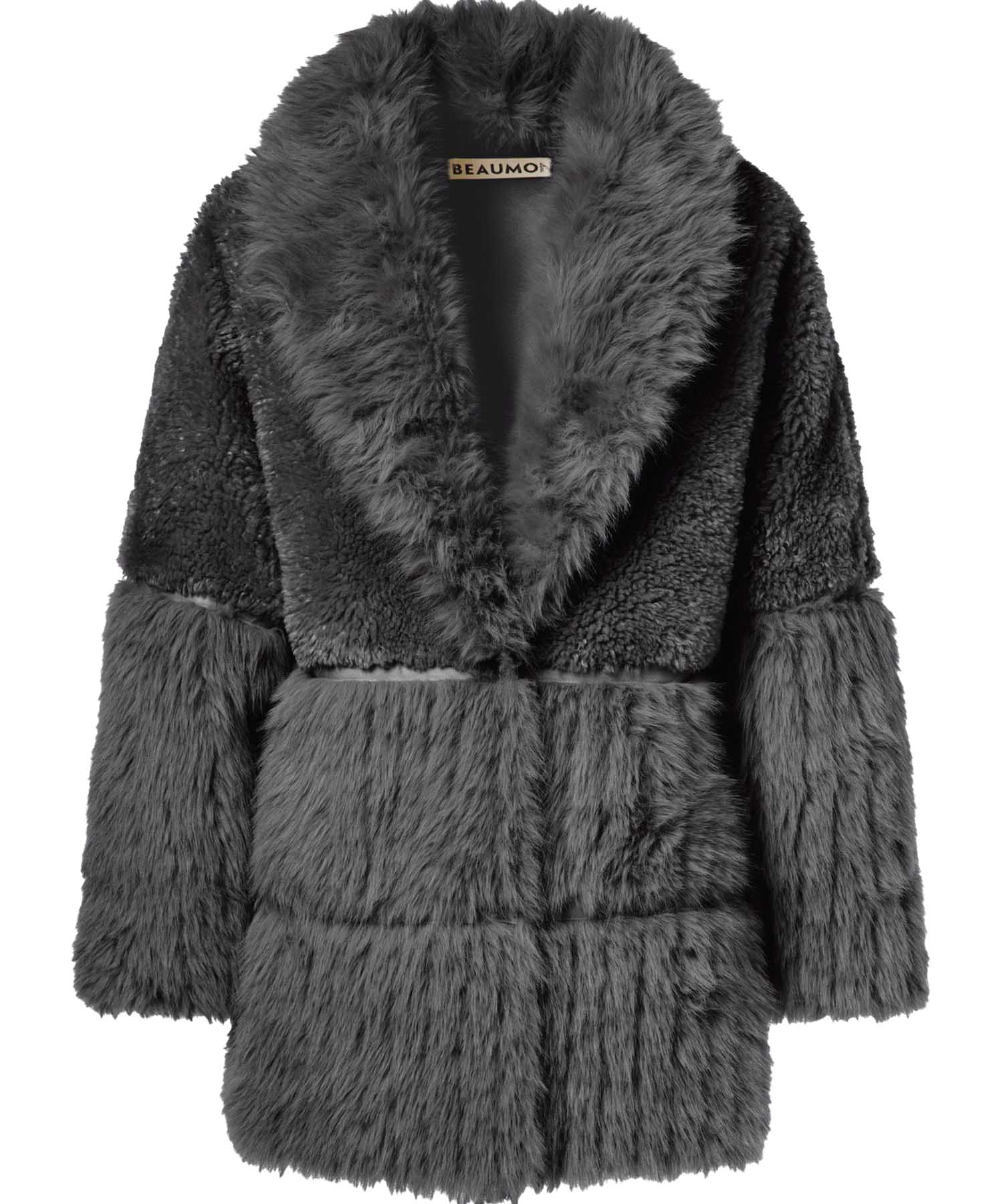 Beaumont kuschelige Jacke aus Webpelz in grafit