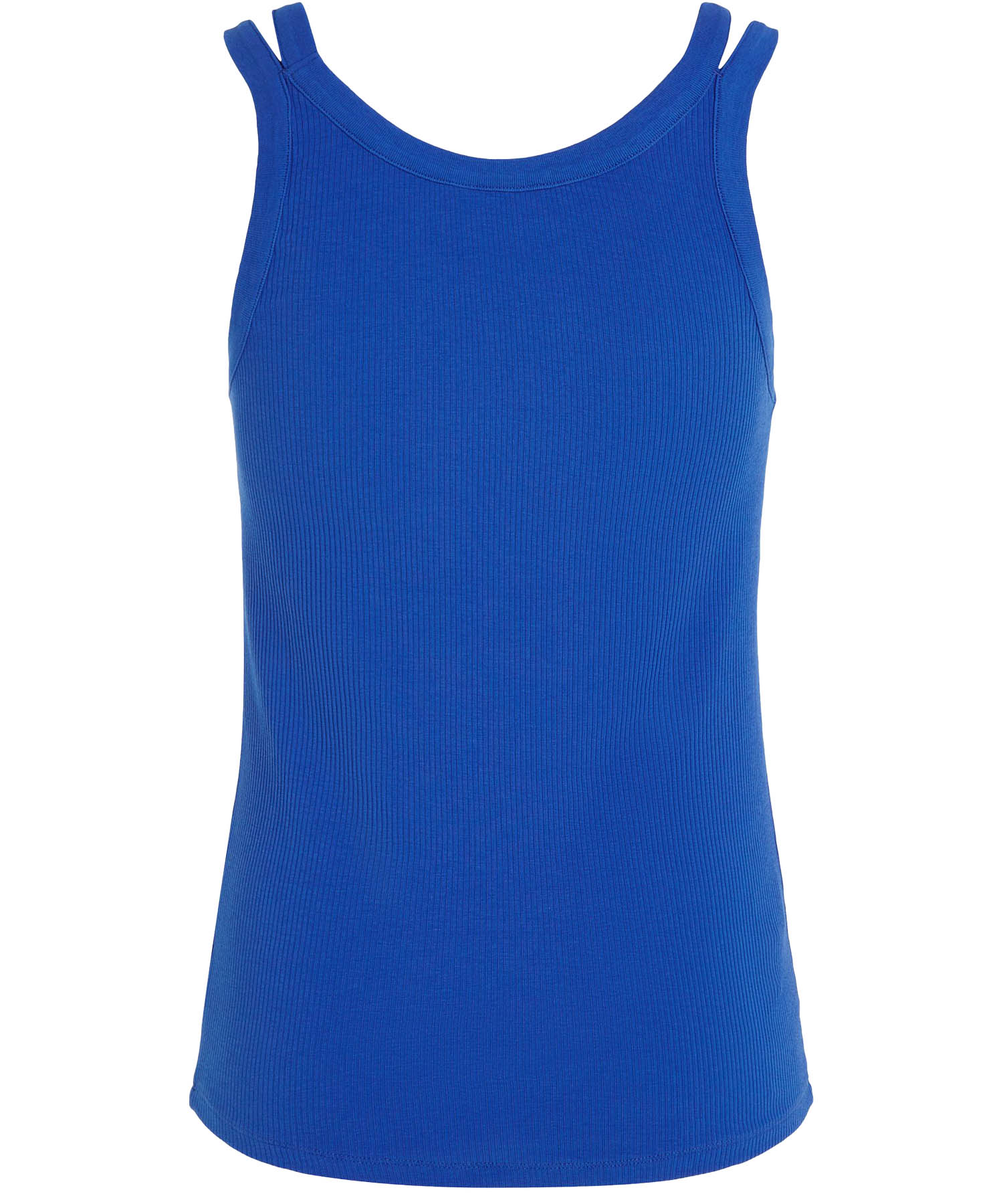 Penn and Ink Top mit Doppelträger in Rippenstruktur in royalblau