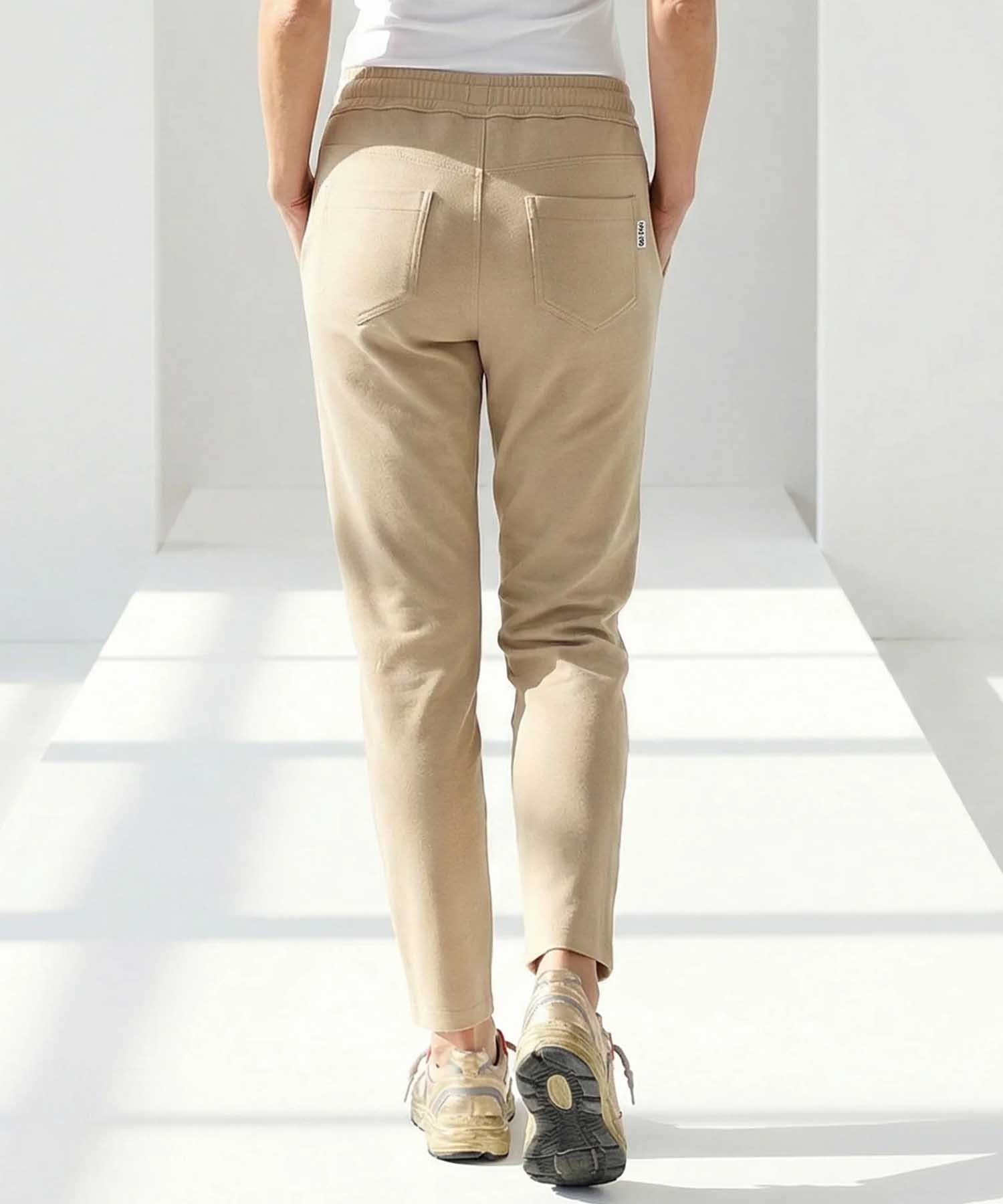 YOU TWO Hose im Materialmix in beige