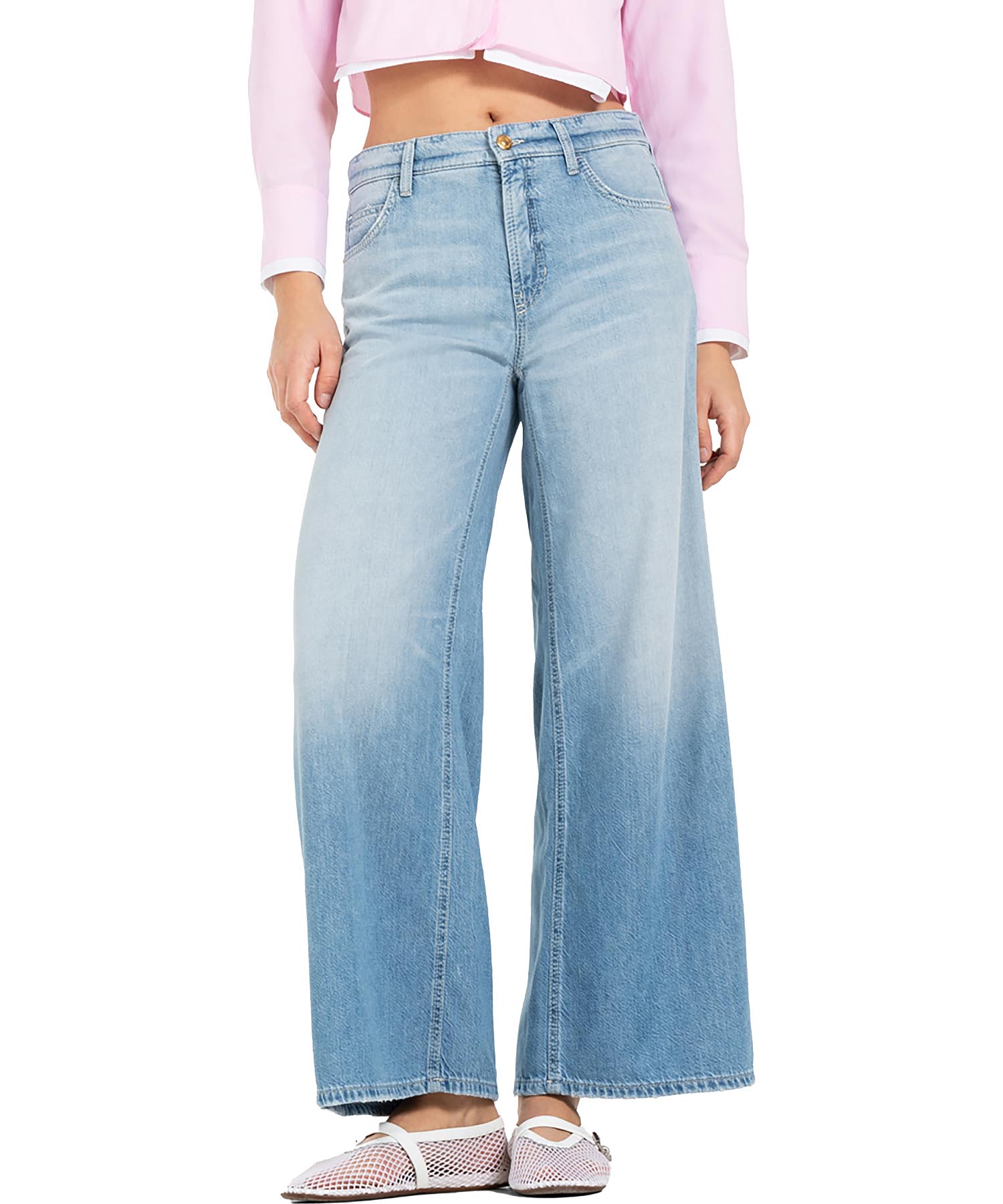 Cambio Jeans Palazzo | weite Jeans in heller Waschung Cambio Jeans Palazzo | weite Jeans in heller Waschung