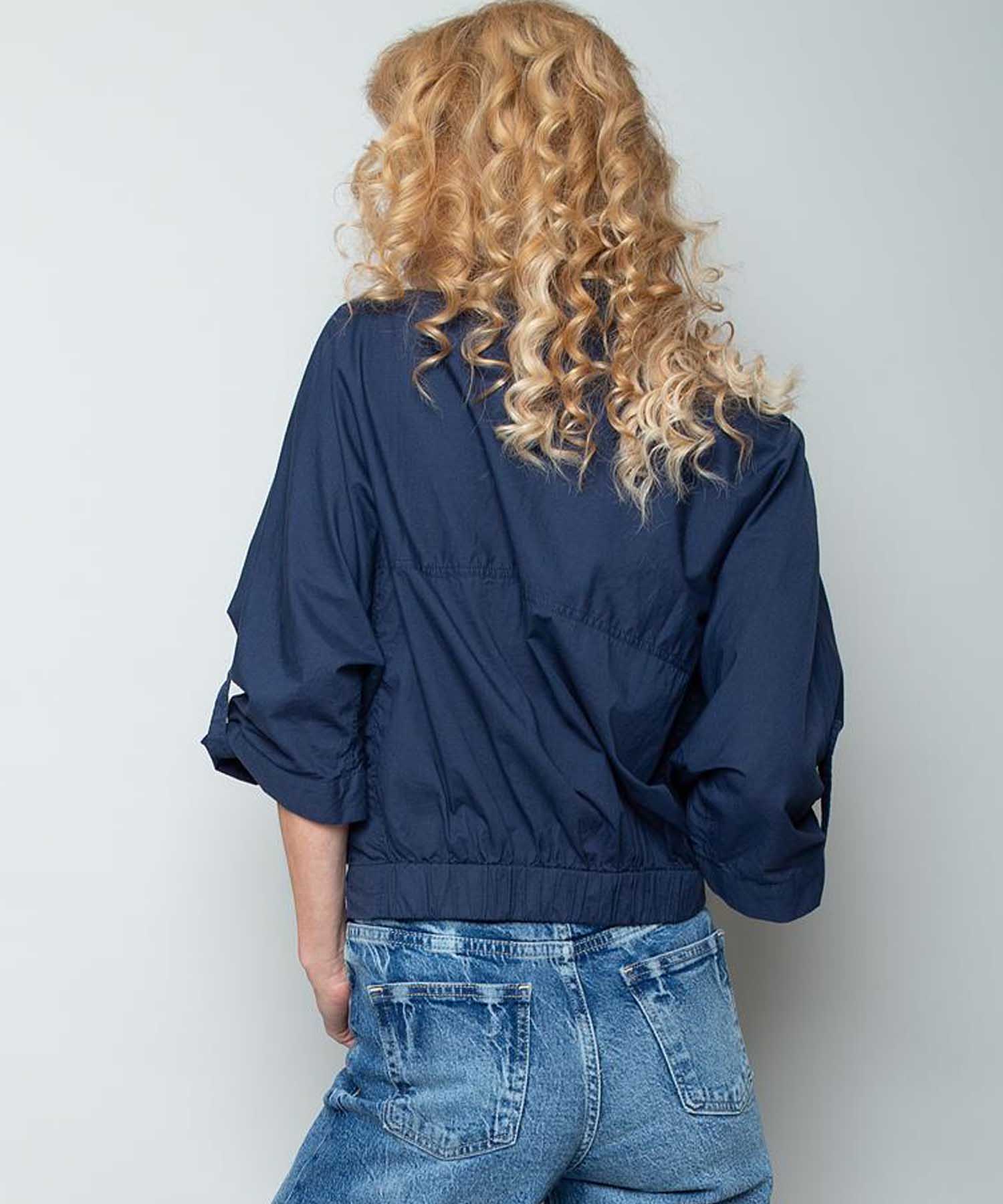 Emily van den Bergh Blusen-Blouson aus Lyocell in Dunkelblau