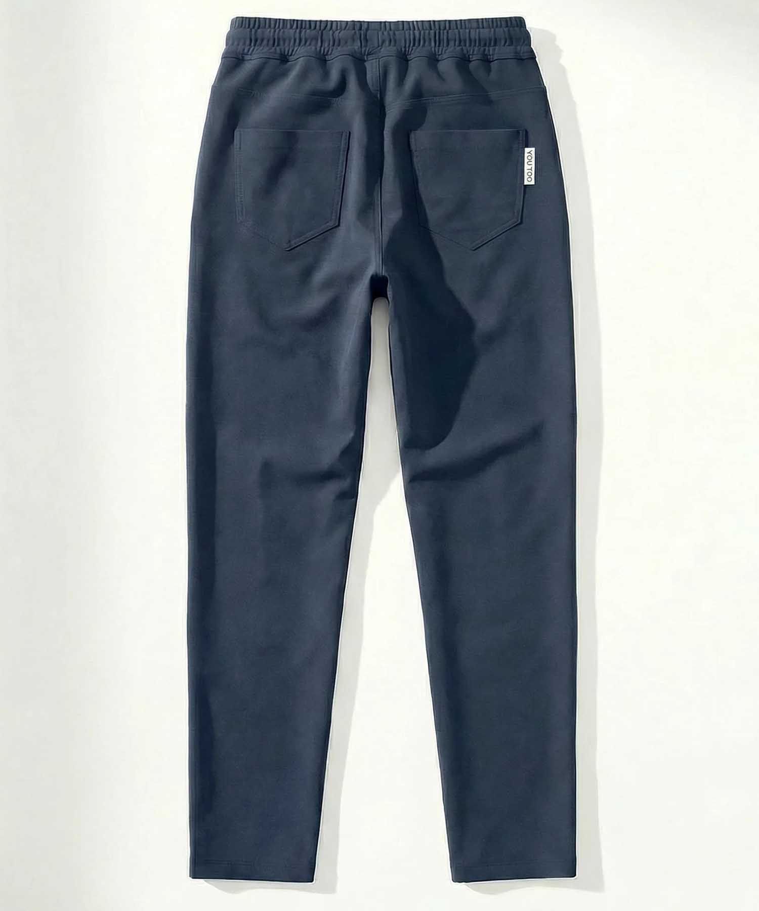 YOU TWO Hose im Materialmix in dunkelblau