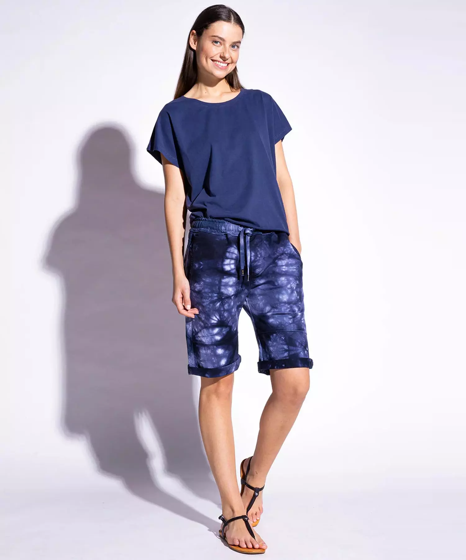 Hose You Two Shorts im Materialmix in Batik