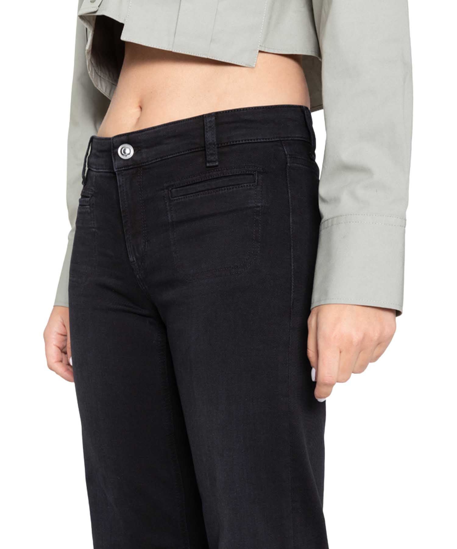 Cambio Jeans Tess  | Schwarz | Wide-Fit | 33 Inch