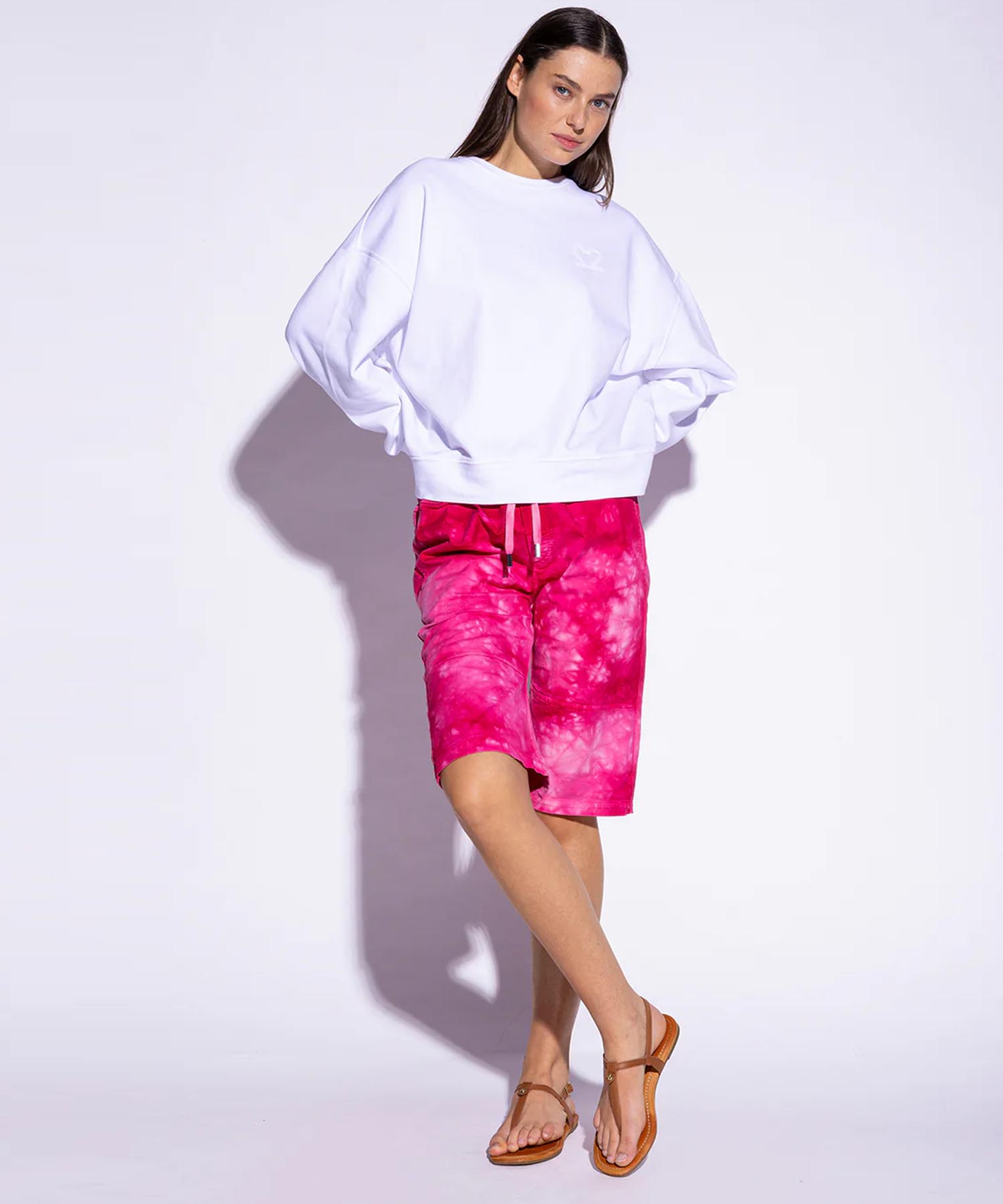 Hose You Two Shorts im Materialmix in Batik