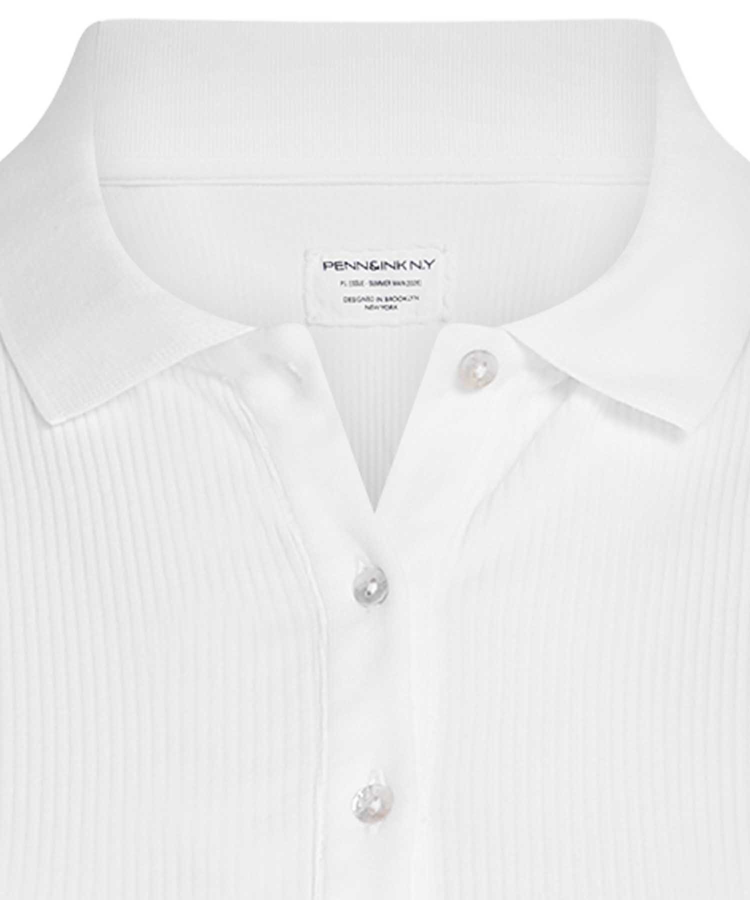 Penn & Ink Poloshirt in weiss – Modernes Basic mit Komfort