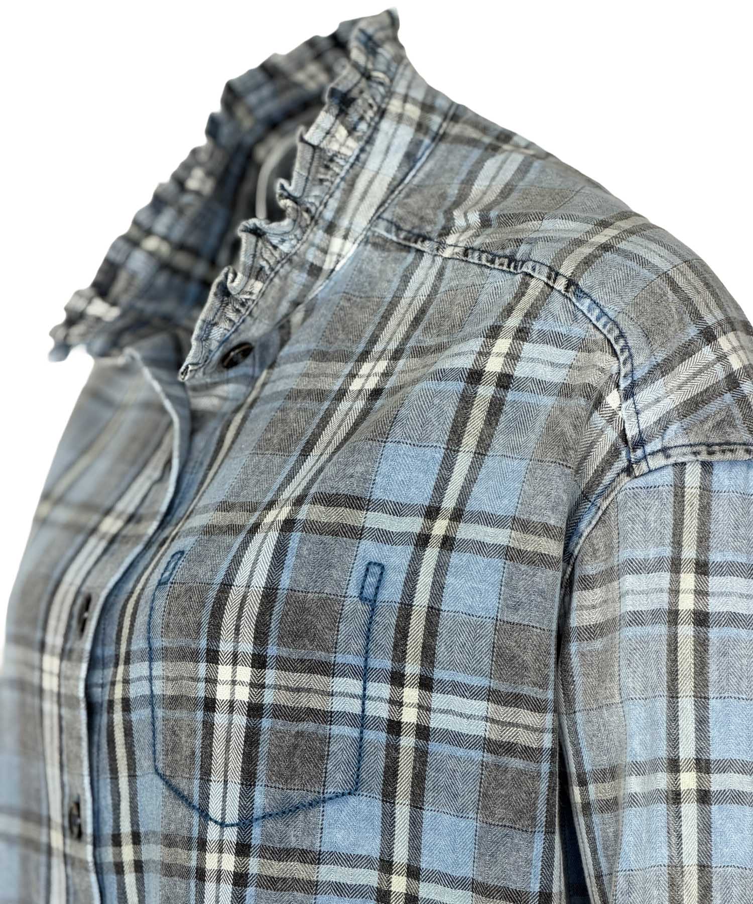 Narli Collection Damenbluse aus Baumwolle in Blau kariert | Modehaus Wörmann
