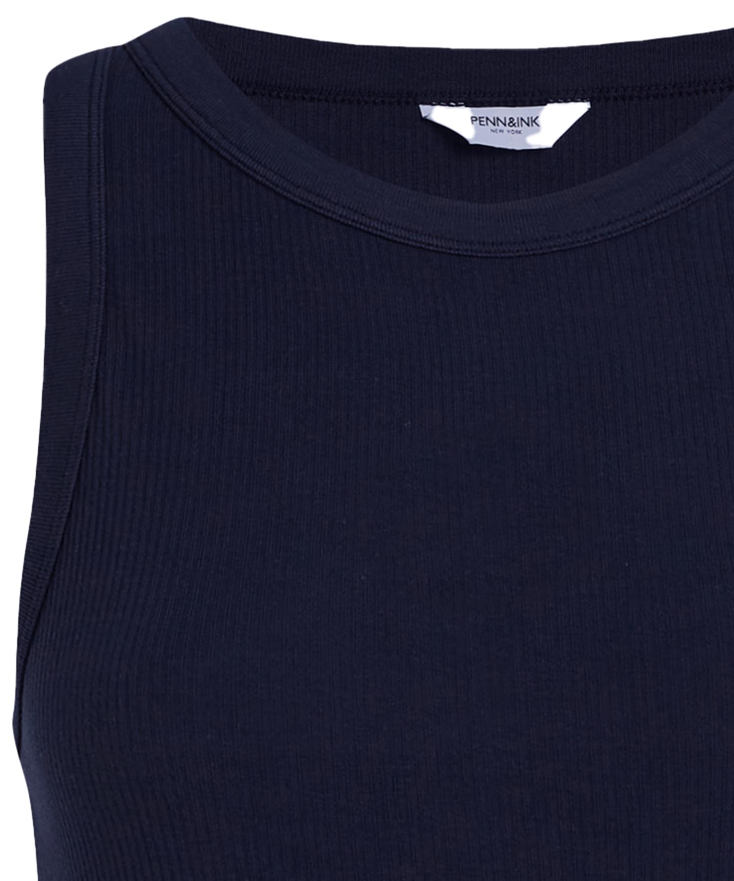 Penn and Ink Top aus Baumwolle in Rippenstruktur