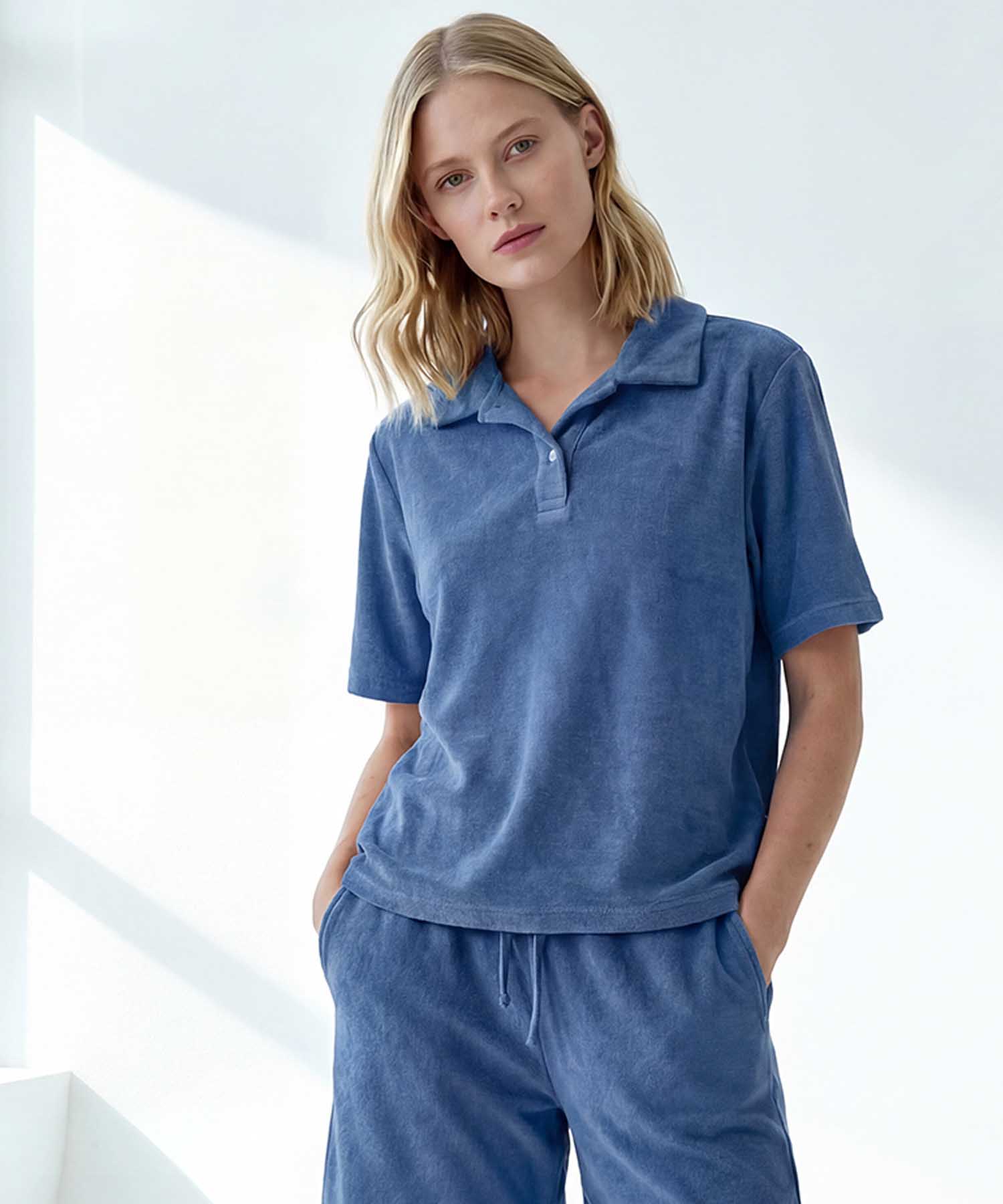 You Too Poloshirt Emma aus Frottier in Blau | Modehaus Wörmann