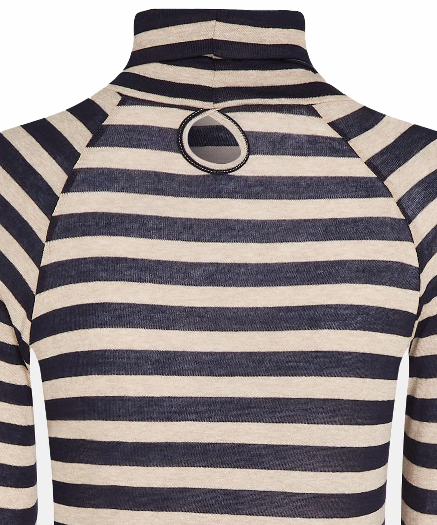 Penn & Ink taillierter Shirt Rolli mit Streifen