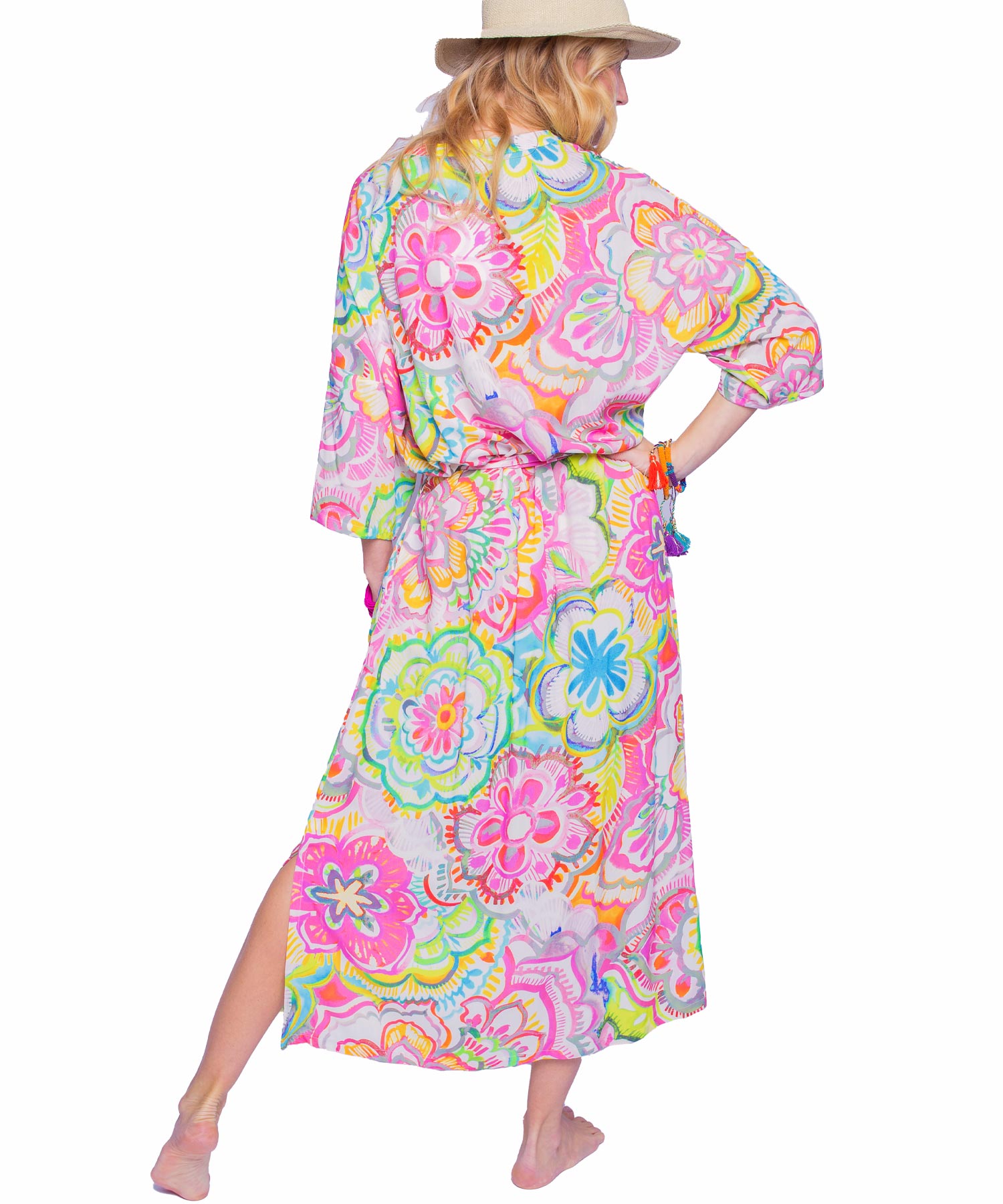 Emily van den Bergh buntes Sommerkleid im grafischen Blumendruck