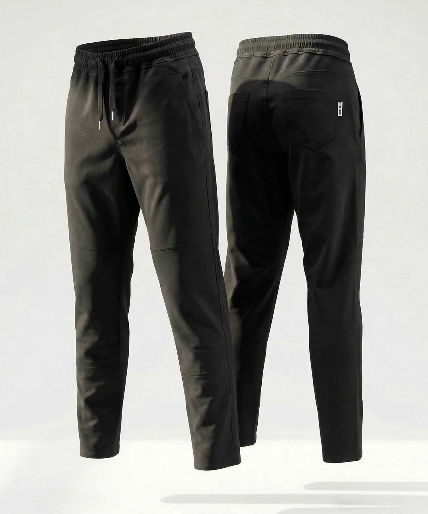 YOU TWO Hose im Materialmix in schwarz