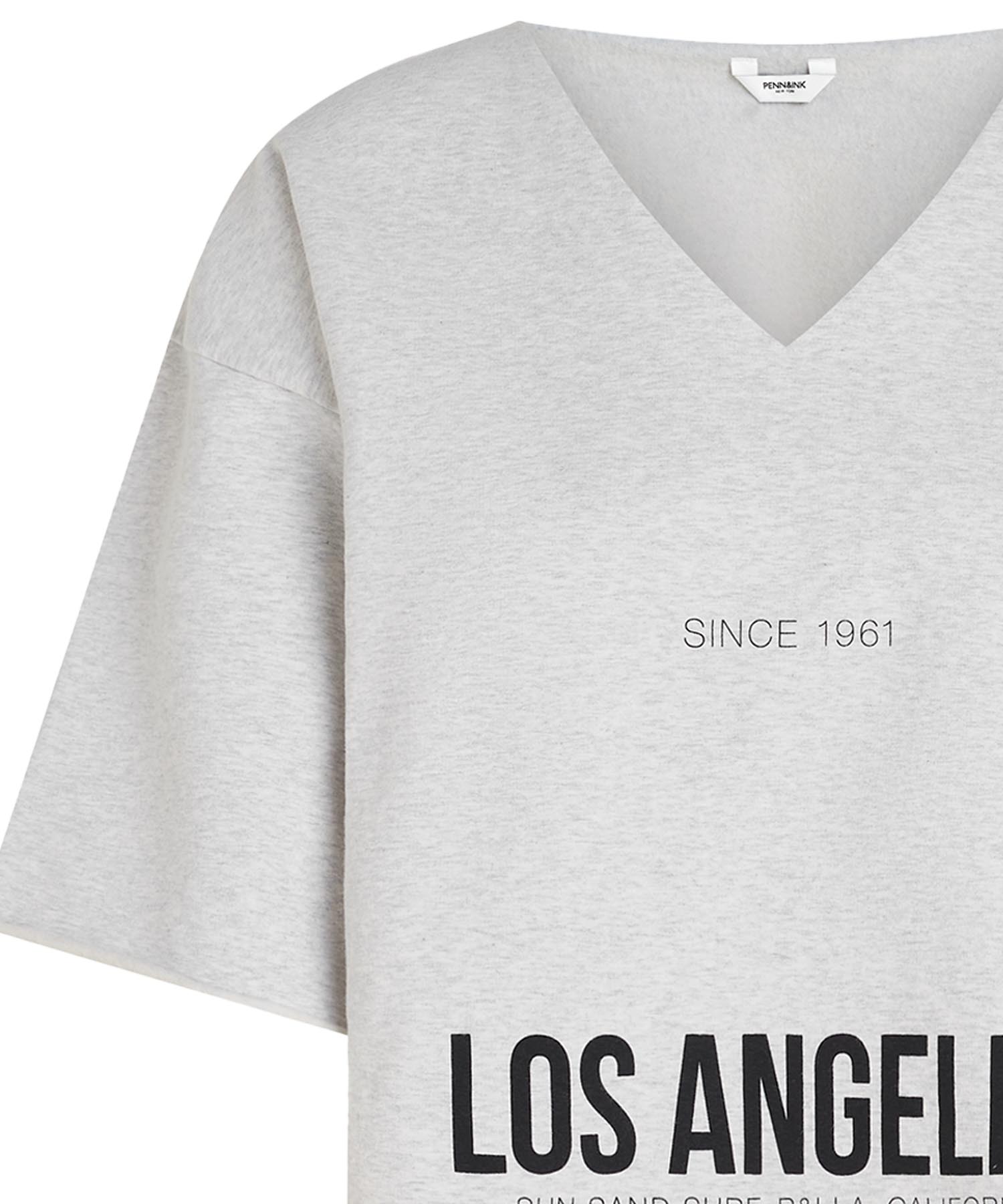 PENN&INK N.Y kurzes Sweat in silbergraumelange