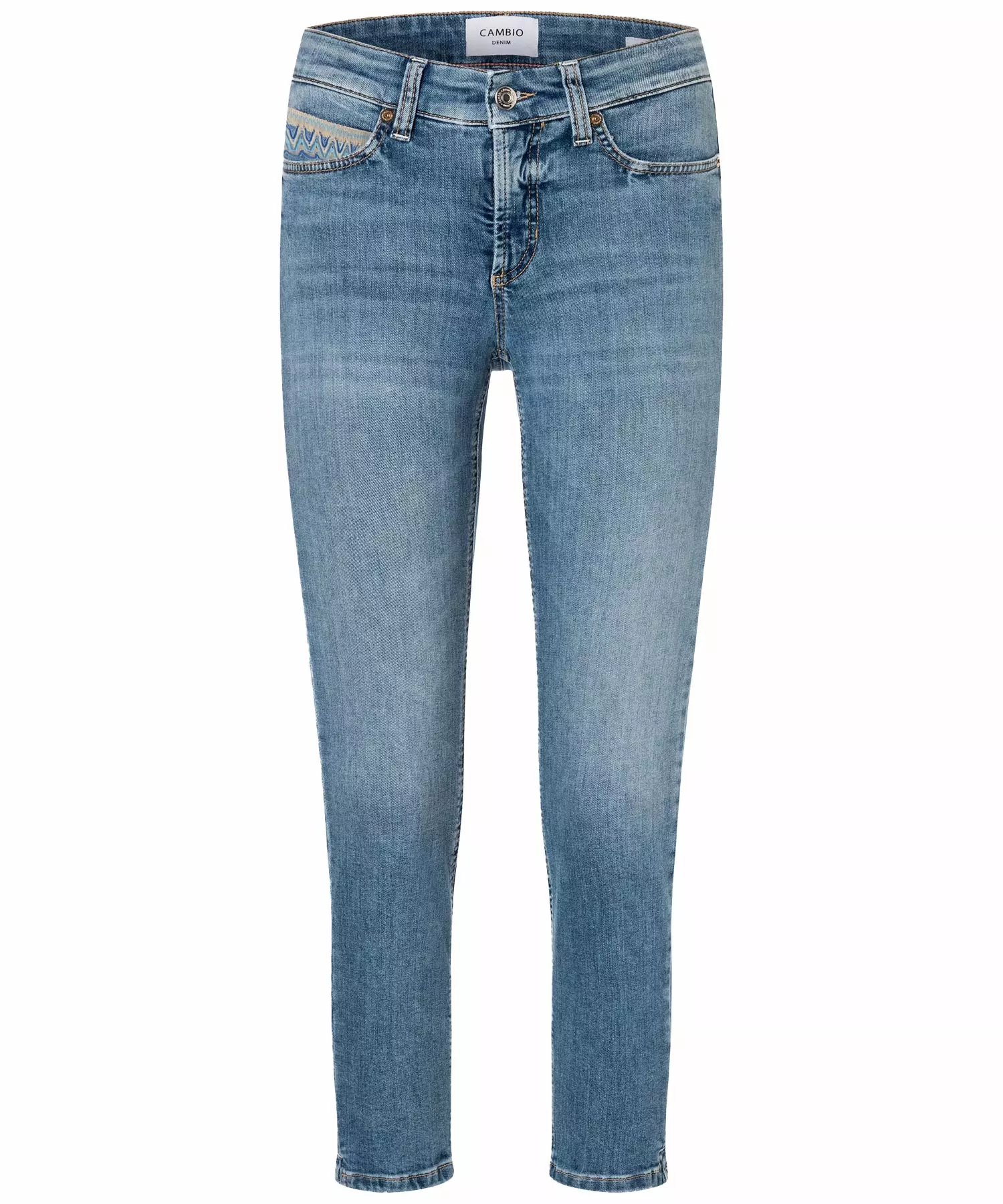 Jeans Piper short von Cambio in mittelblauer Waschung