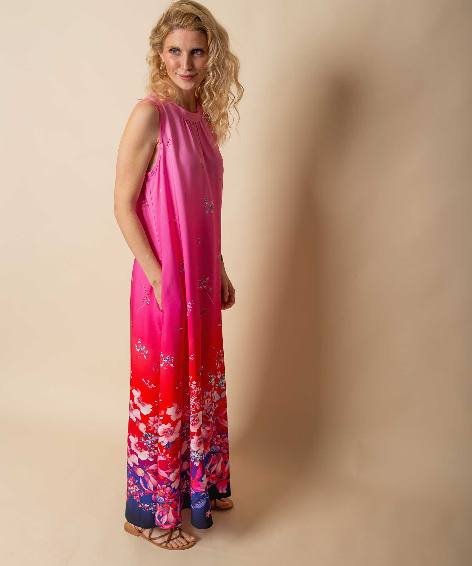 Emily van den Bergh Langes Viskosekleid mit Multi Flower Print | Modehaus Wörmann