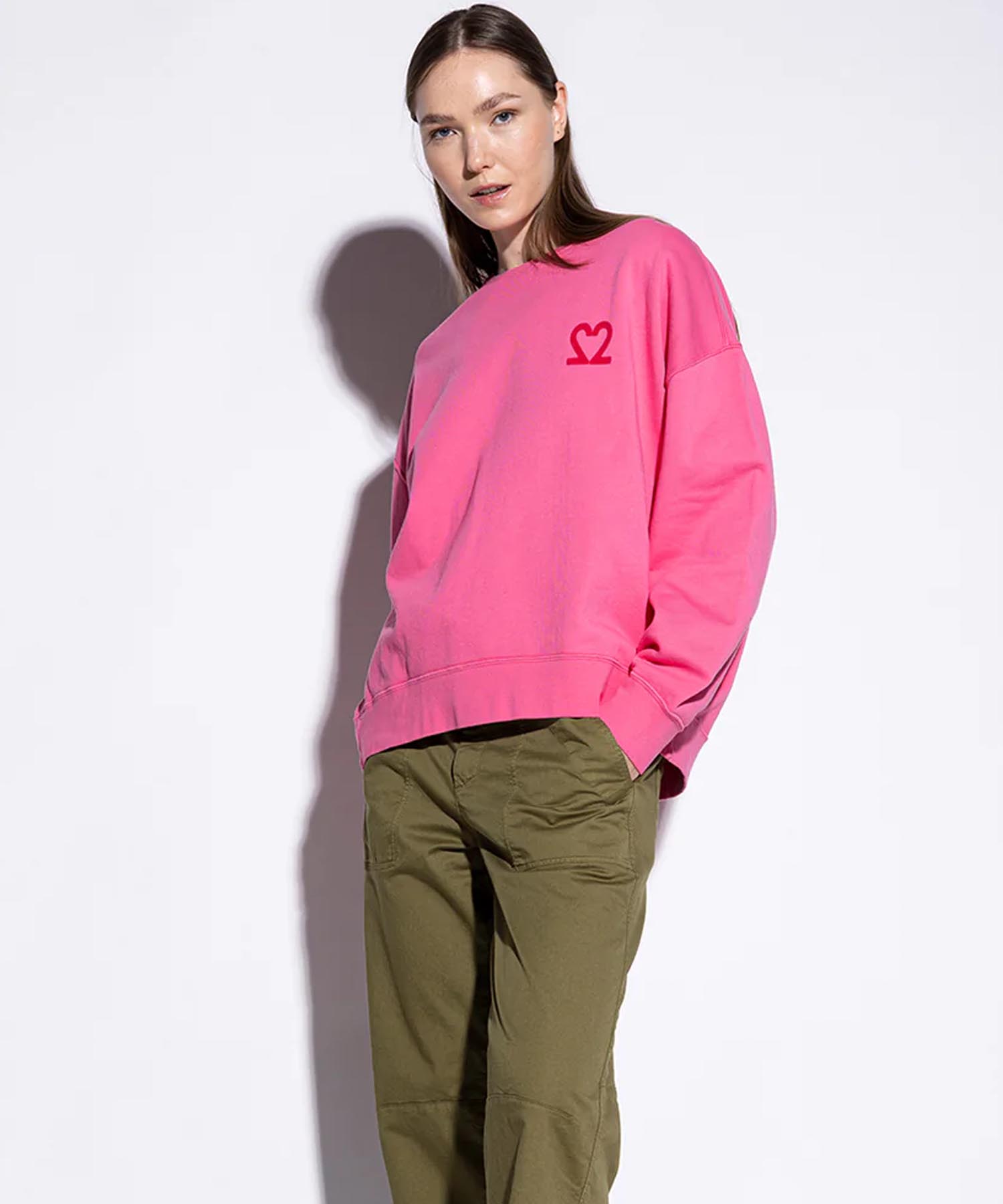You Too Sweatshirt Tessa aus Baumwolle in hotpink