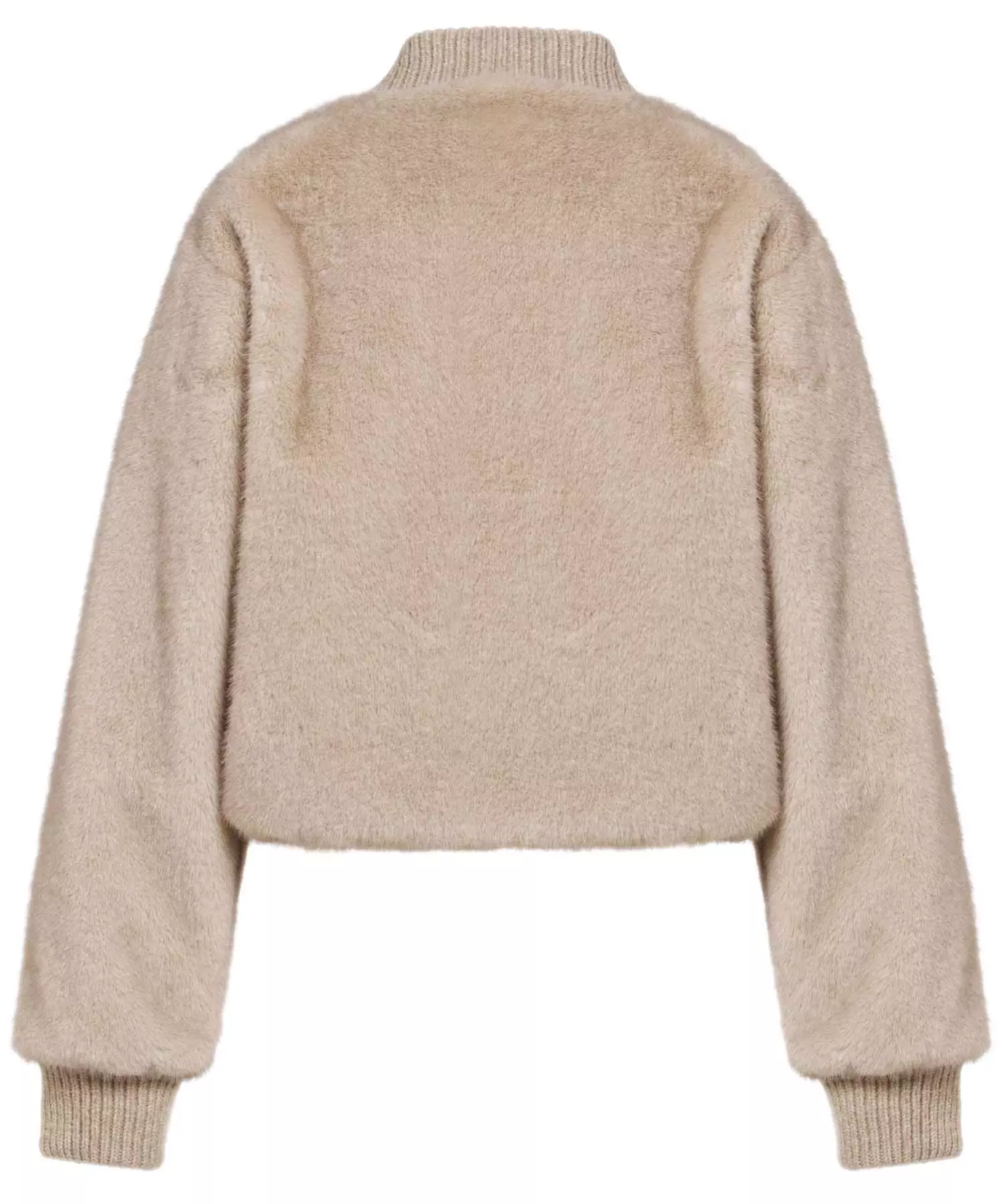 Beaumont kurze Jacke aus Webpelz in beige