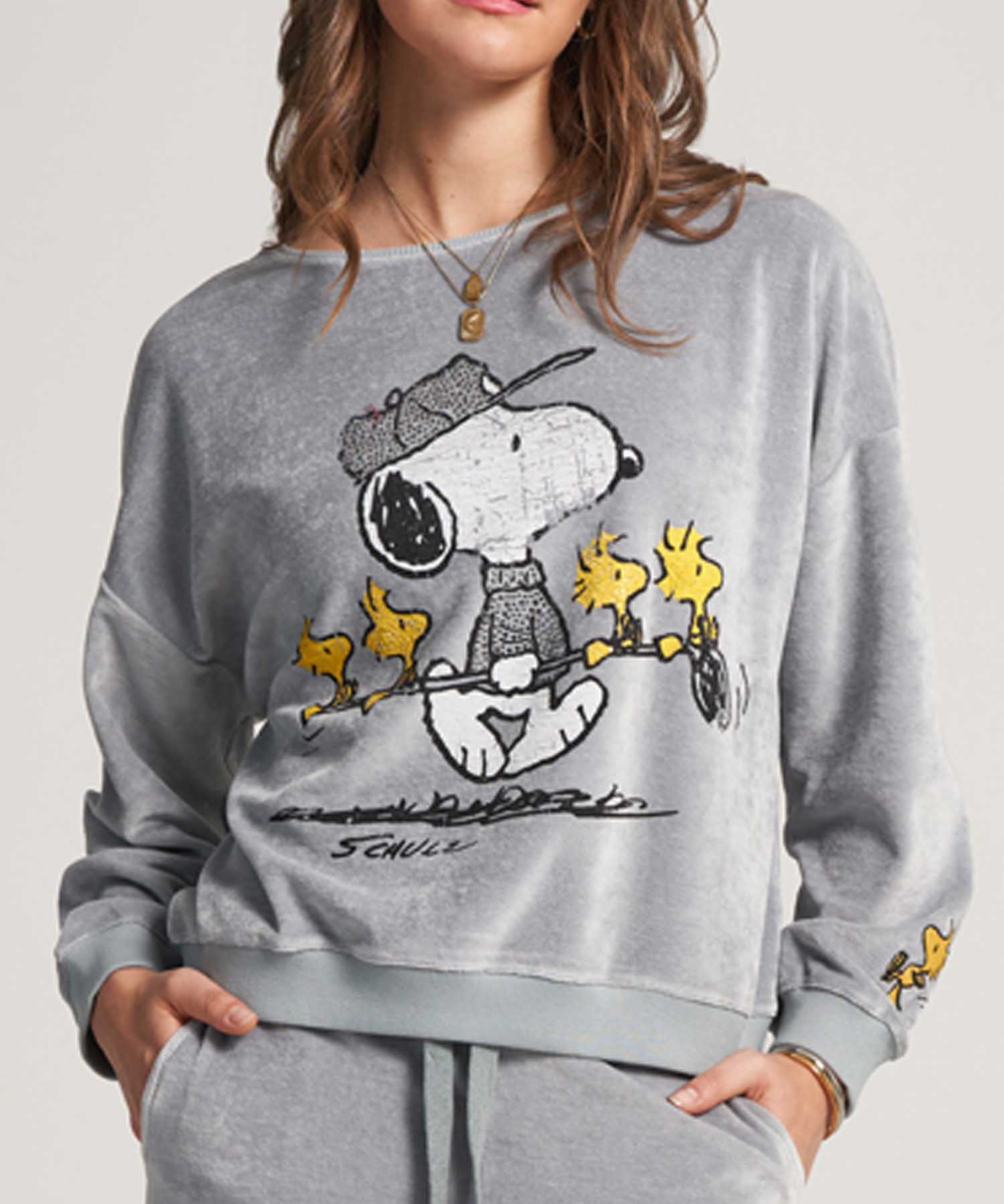Princess goes Hollywood Sweatshirt Snoopy Golf aus Nicki-Stoff in grau