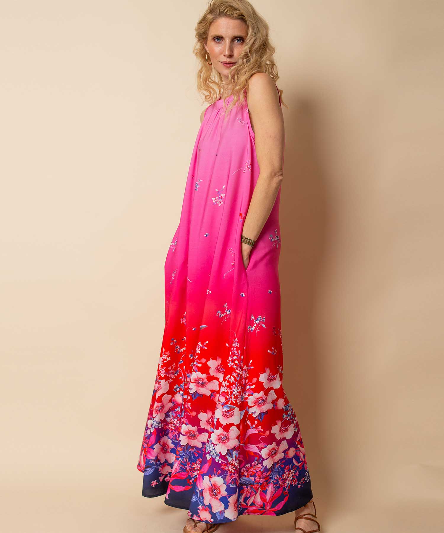 Emily van den Bergh Langes Viskosekleid mit Multi Flower Print | Modehaus Wörmann