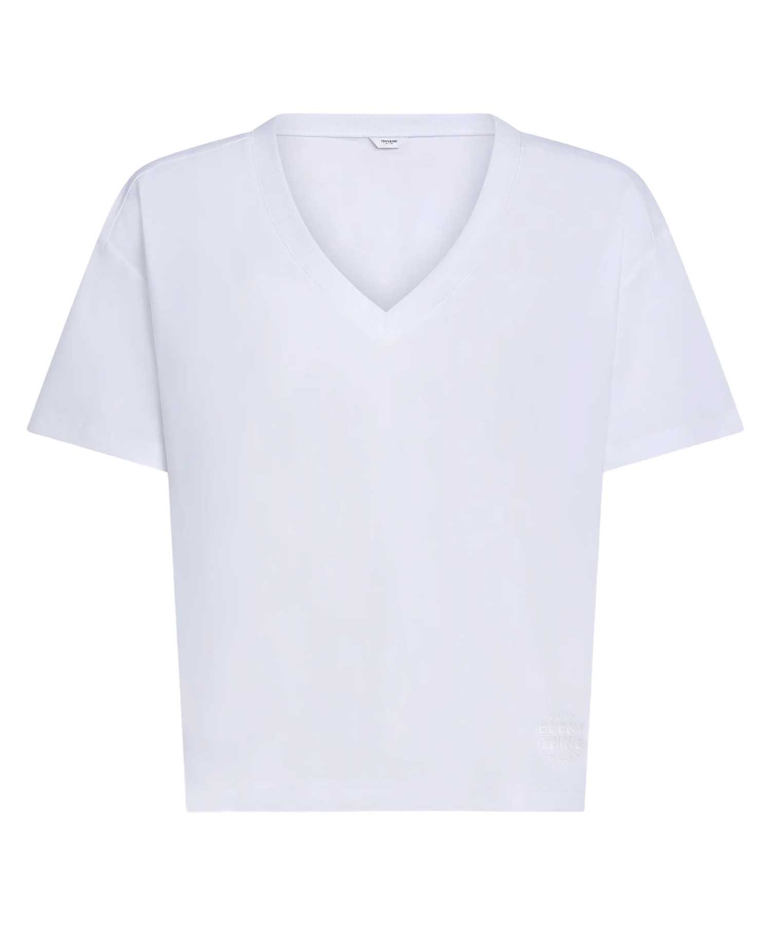 PENN&INK N.Y Shirt in Weiß | Damen Shirt mit V-Ausschnitt