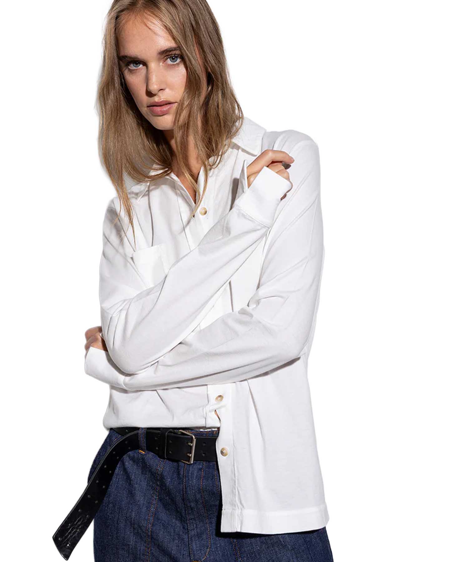 Bluse aus Jersey in offwhite