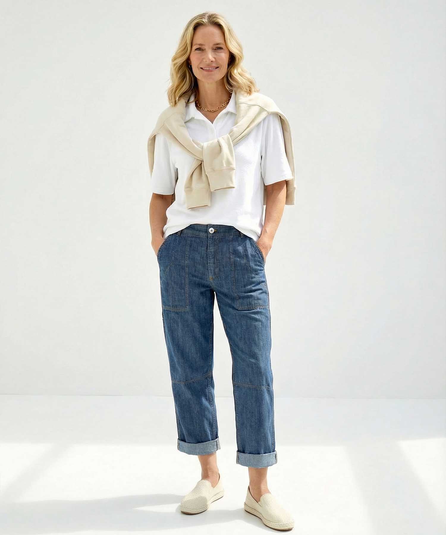 You Too Poloshirt Emma aus Frottier in Weiss | Modehaus Wörmann