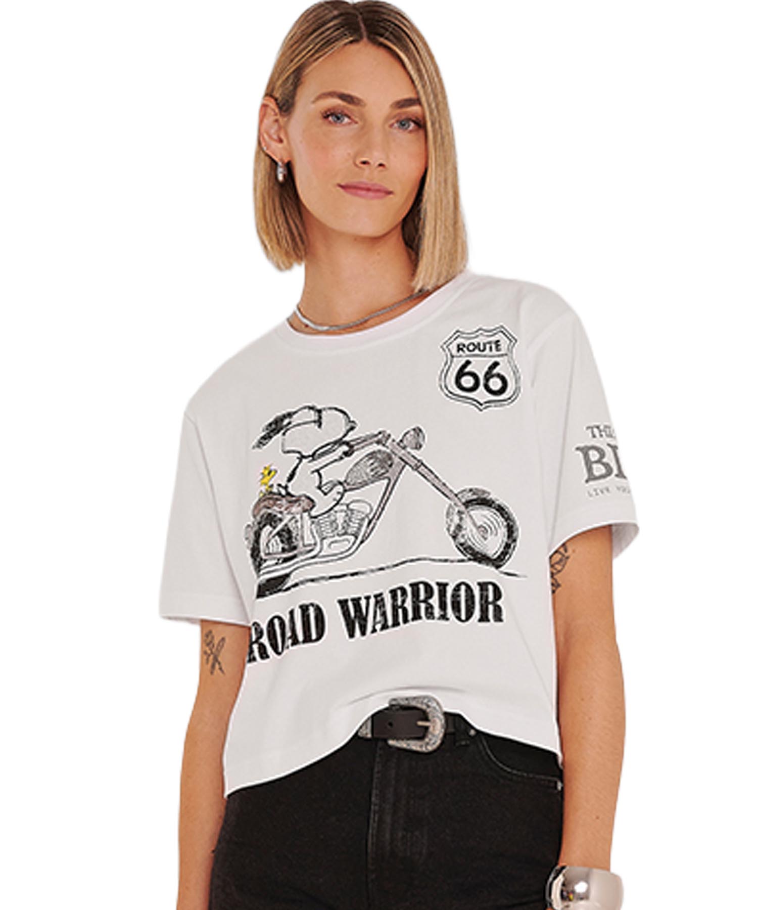 Princess goes Hollywood Shirt aus reiner Baumwolle in Offwhite mit Snoopy Motiv Road Warrior| Modehaus Wörmann
