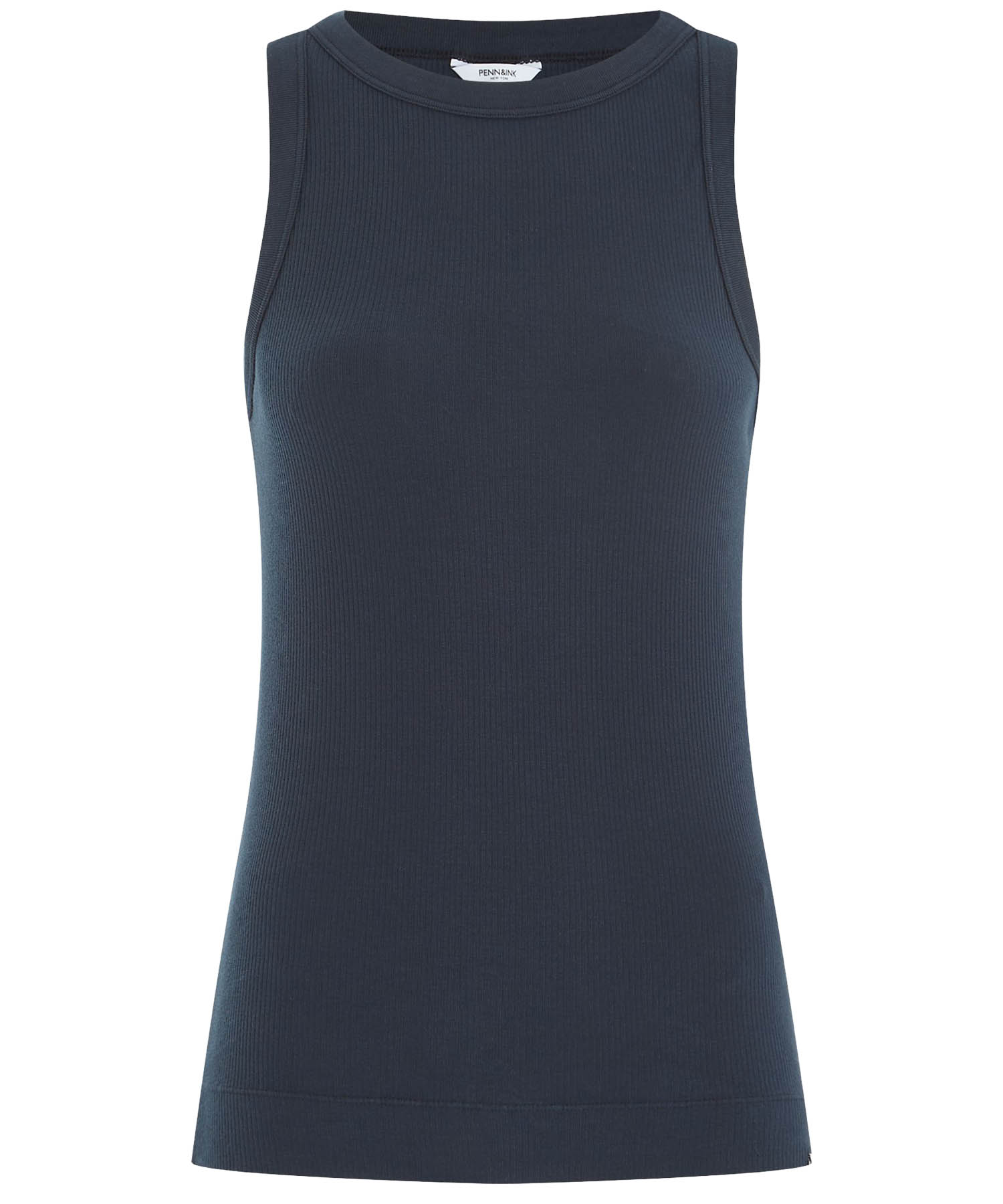 Penn & Ink Top aus Baumwolle in Rippenstruktur