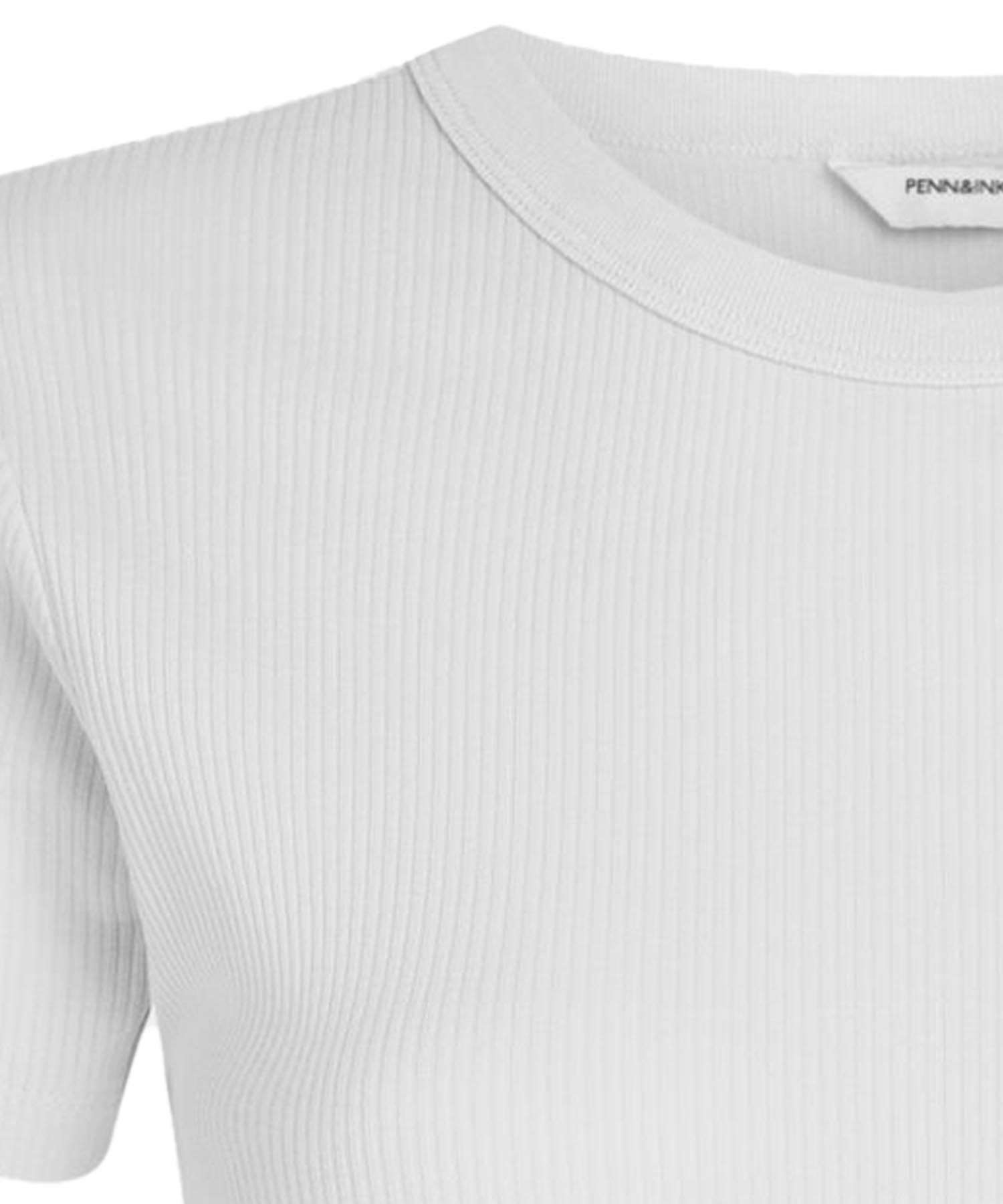 Penn & Ink T-Shirt in Rippenstruktur aus Baumwolle