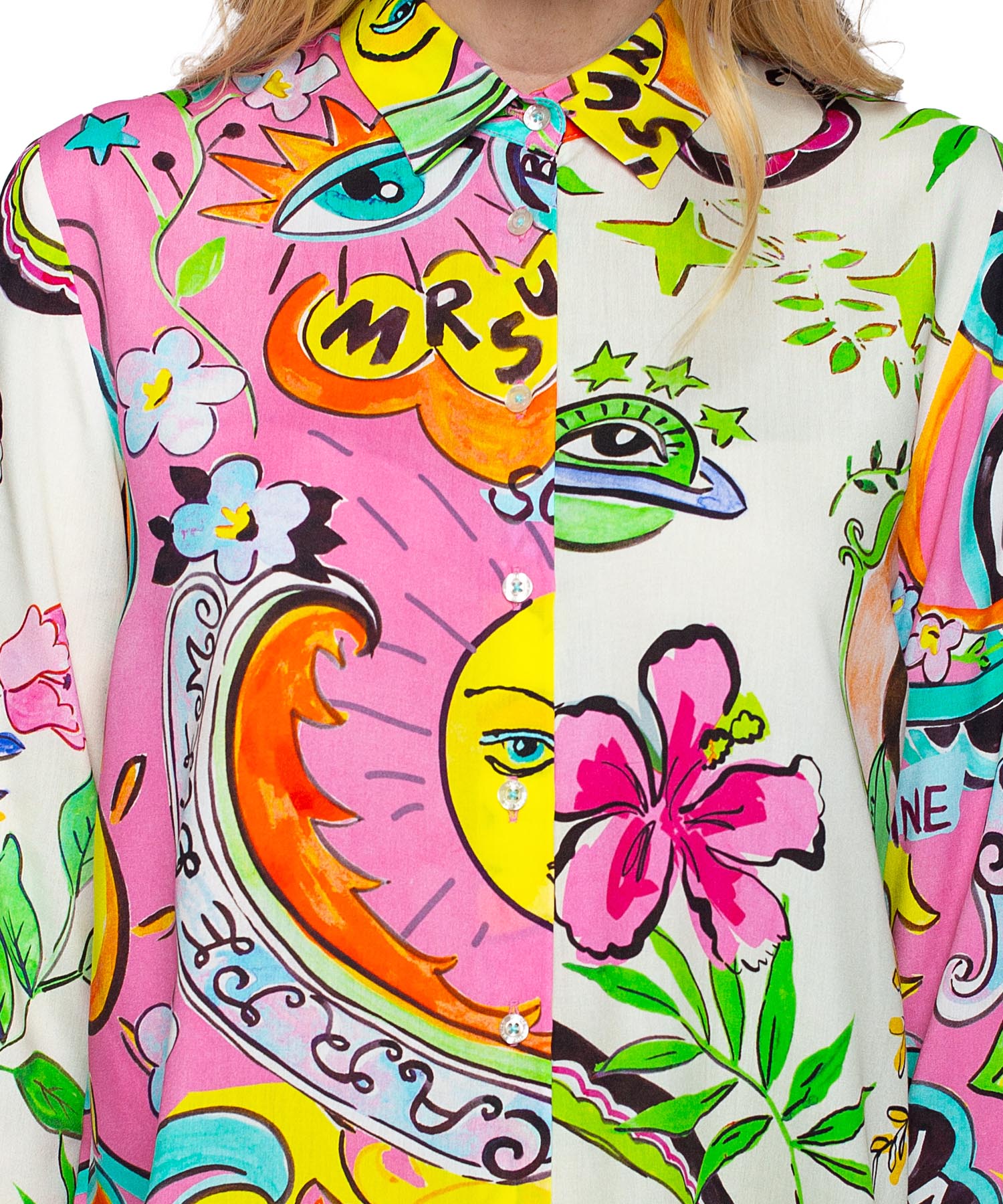 Emily van den Bergh Bluse im Pink Comic Mustermix