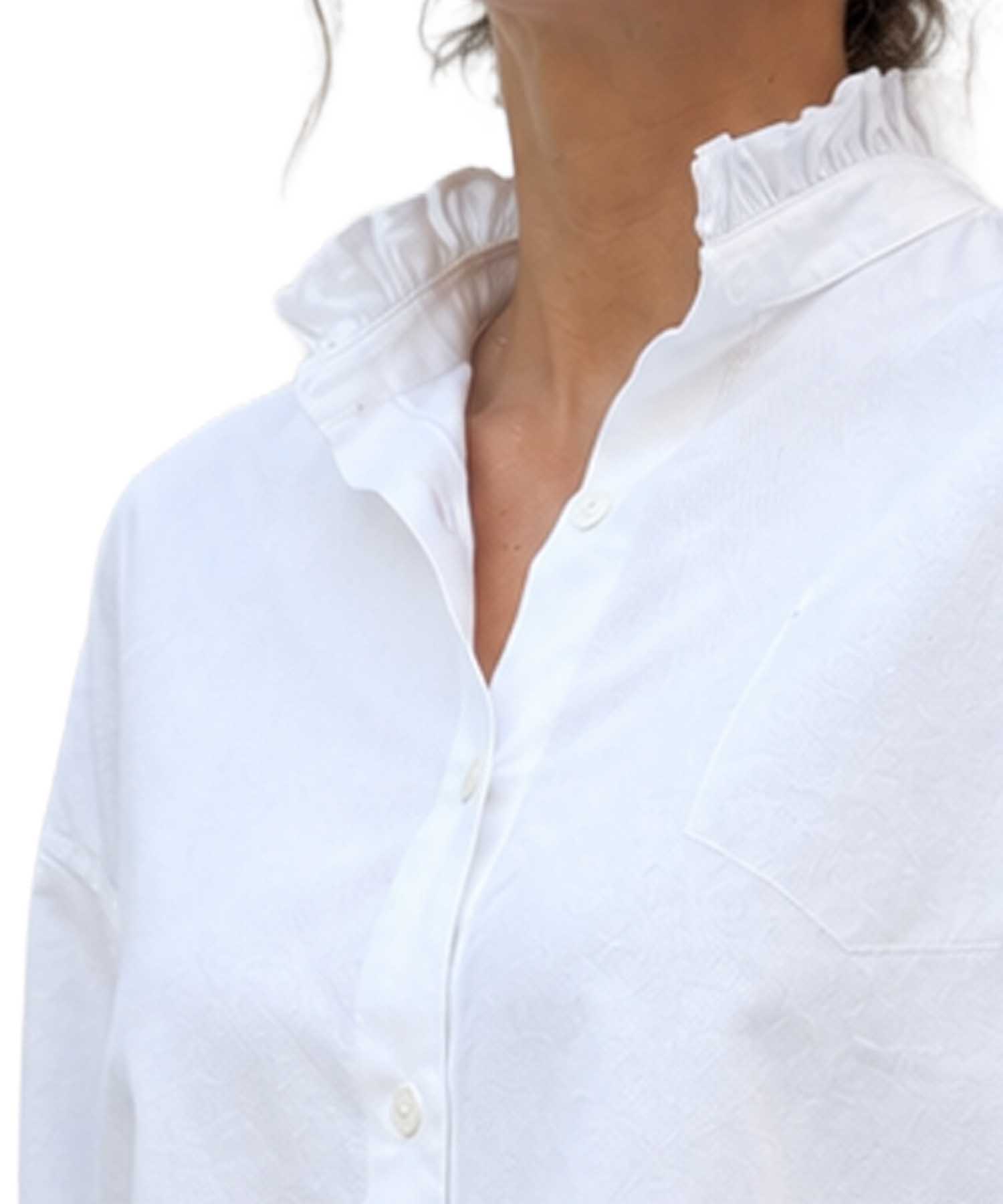NARLI COLLECTION Oversize-Bluse in Weiß aus reiner Baumwolle