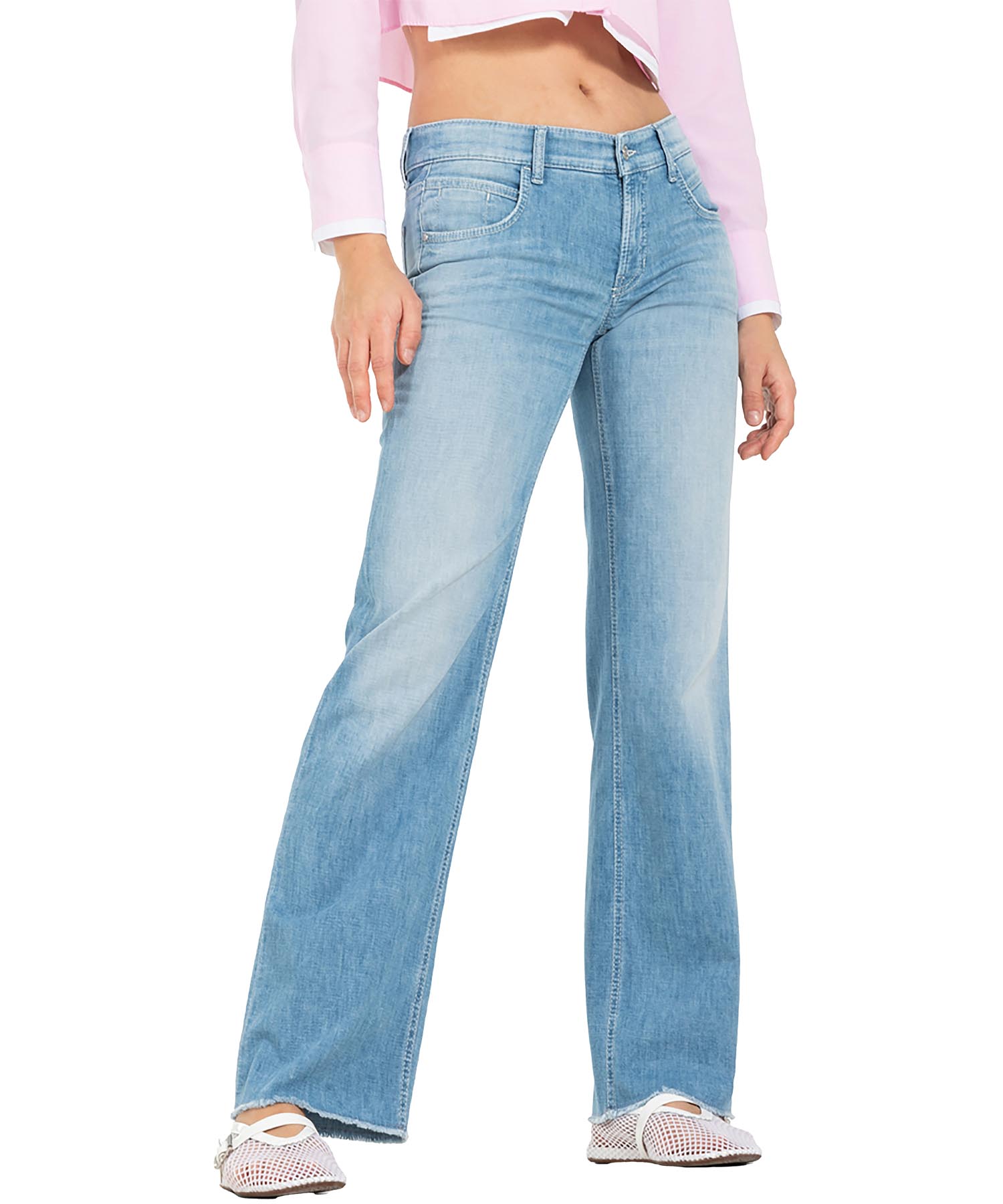 Cambio weite Jeans Tess in heller Waschung