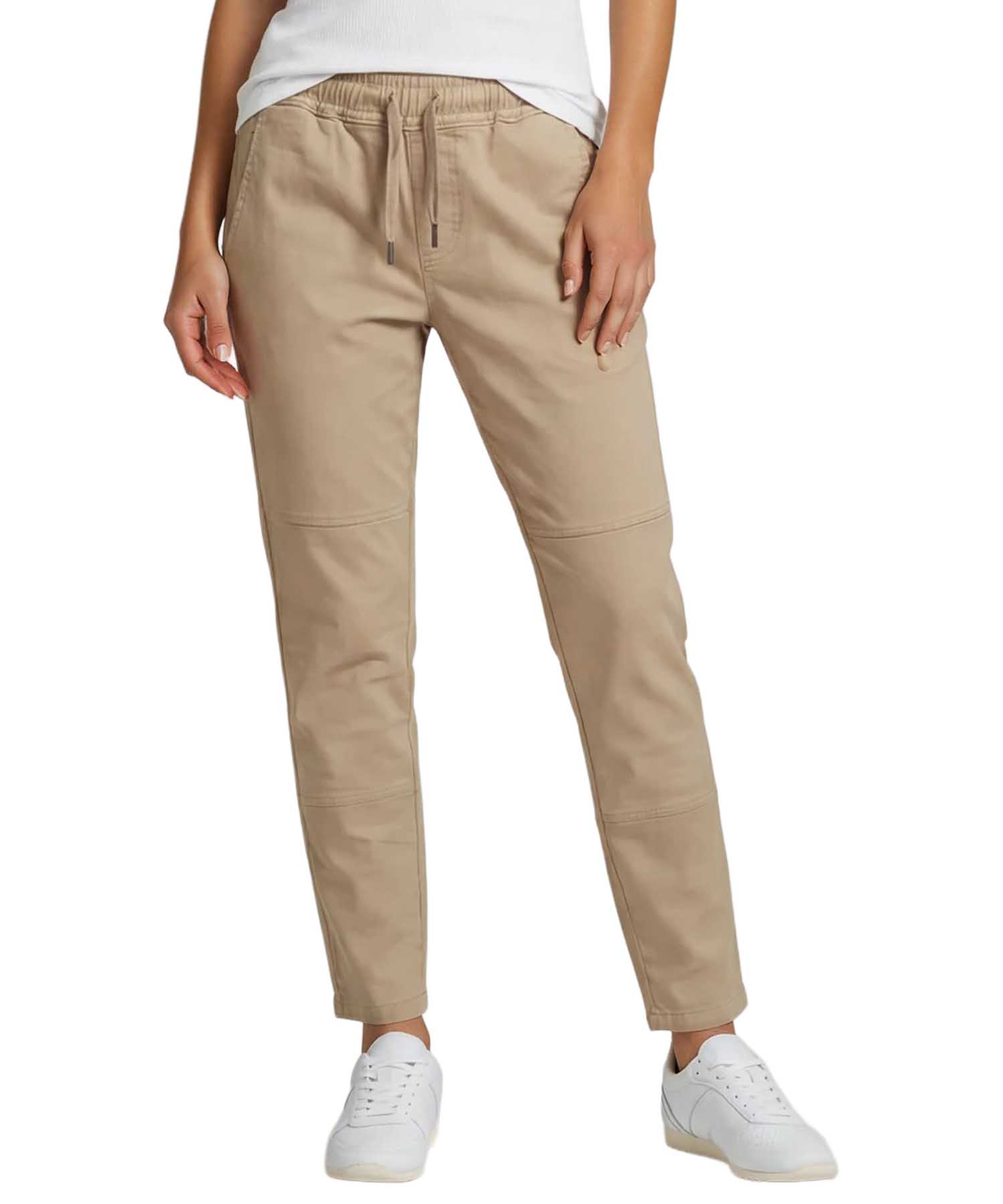 YOU TWO Hose im Materialmix in beige