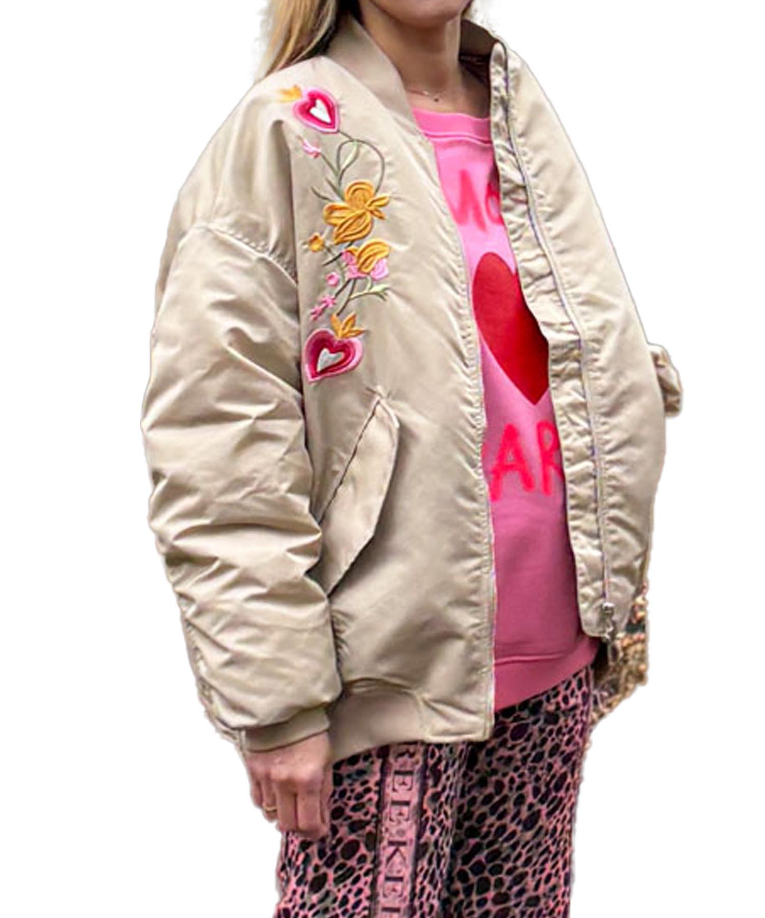 Miss Goodlife lässige Bomberjacke mit Stickerei