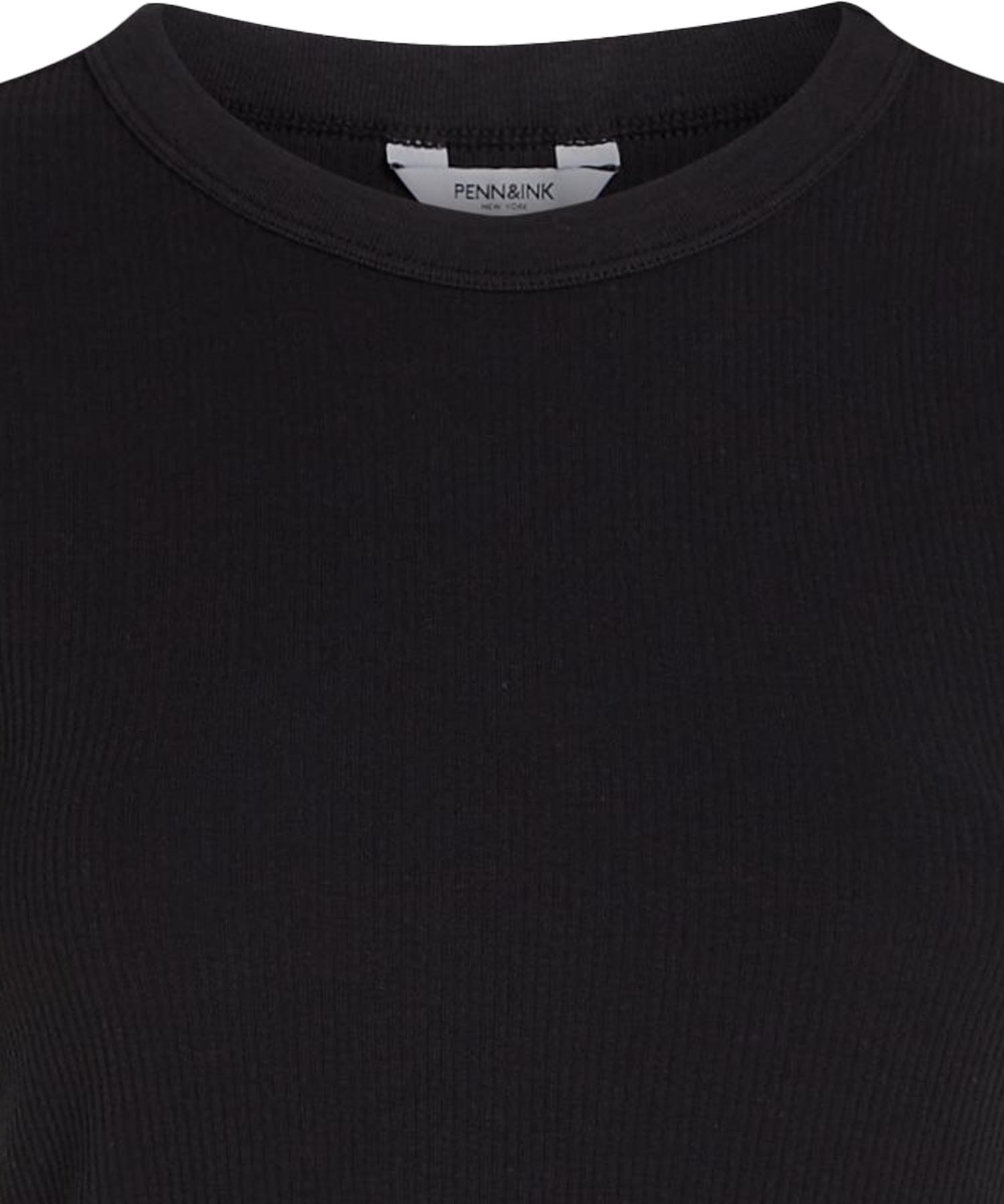 PENN&INK N.Y Shirt aus Baumwolle in Rippenstruktur in schwarz