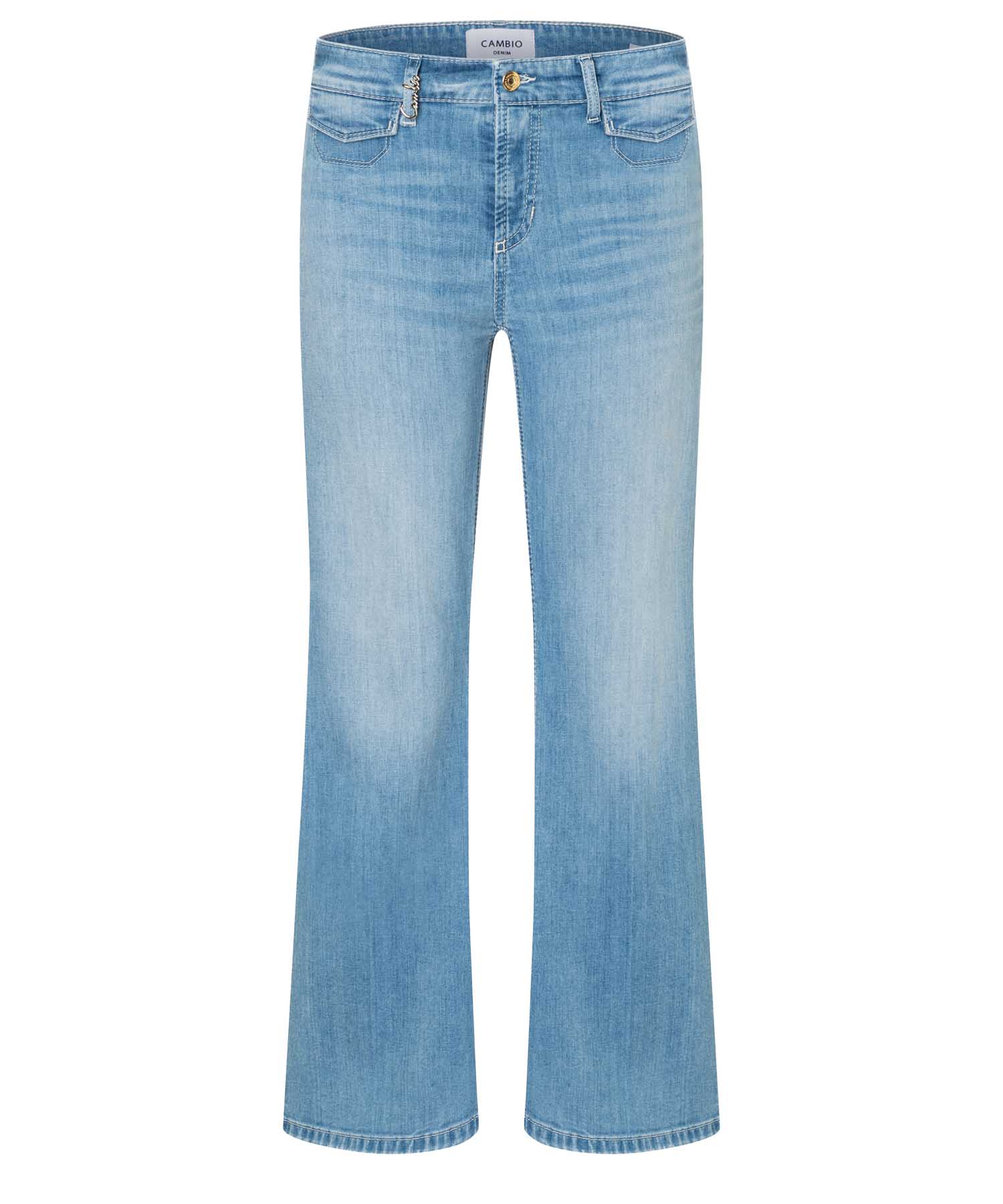 Cambio 7/8-Jeans Fabienne Pocket Cropped in heller Jeanswaschung