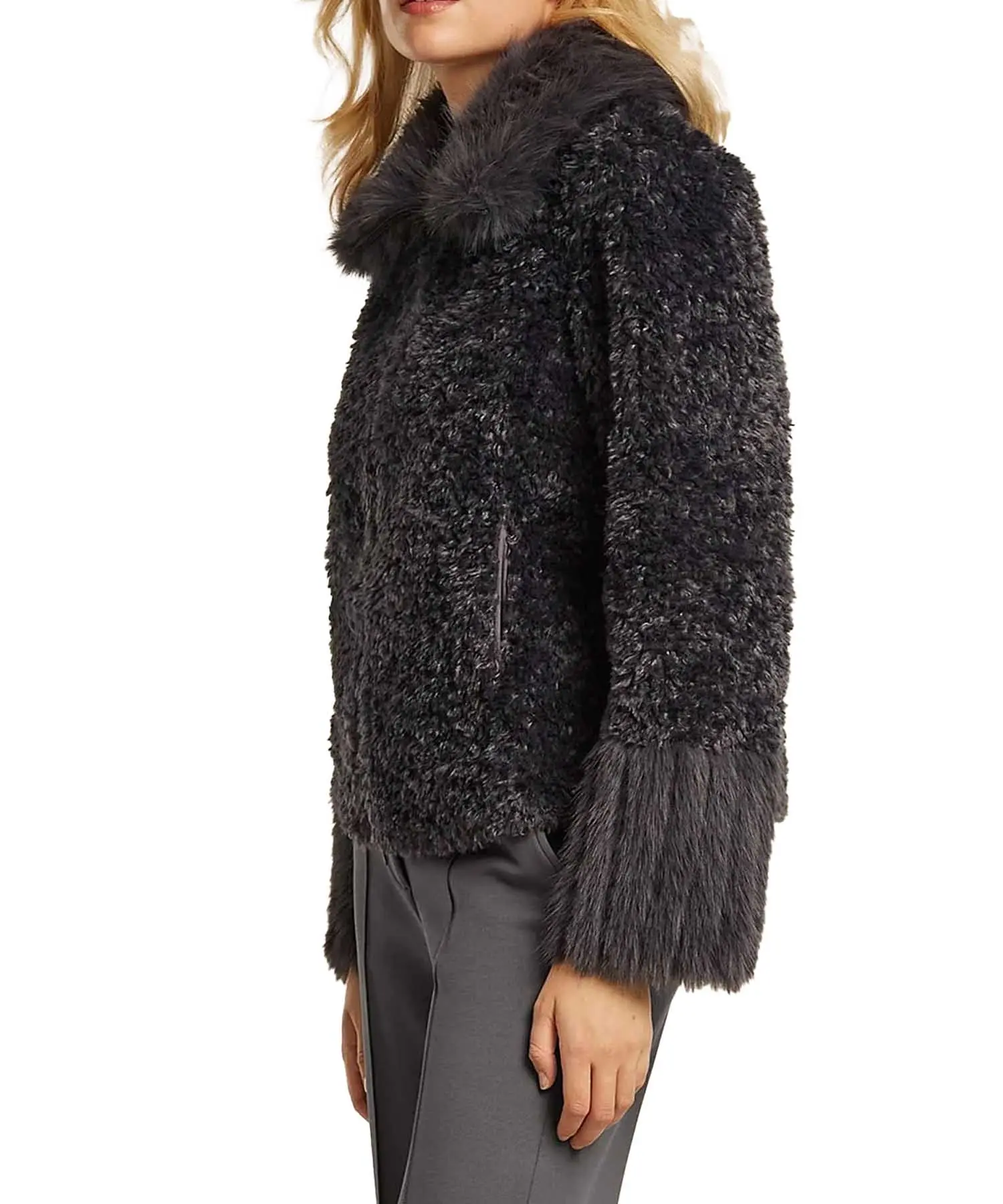 Beaumont Jacke aus Webpelz zum Wenden in dunkelgrau