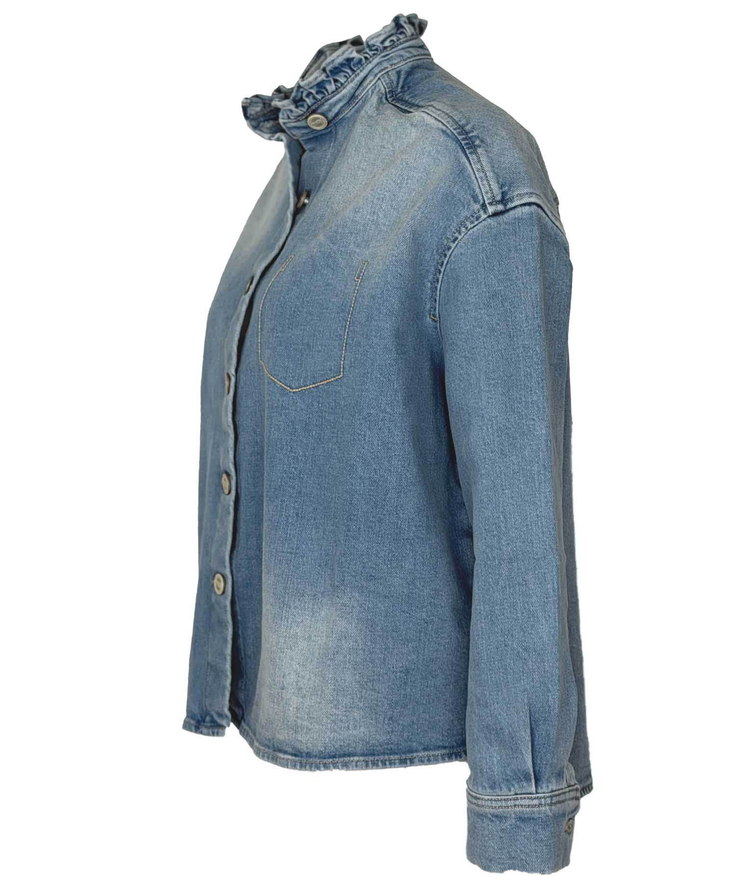 Narli Collection coole Jeansbluse - Overshirt in Blau | Modehaus Wörmann
