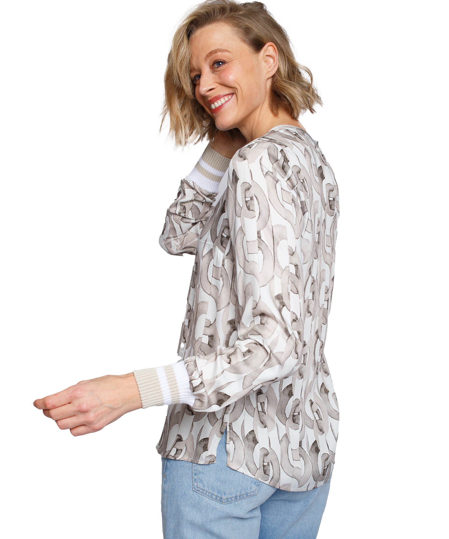 Emily van den Bergh Shirtbluse in taupe aus Viskose