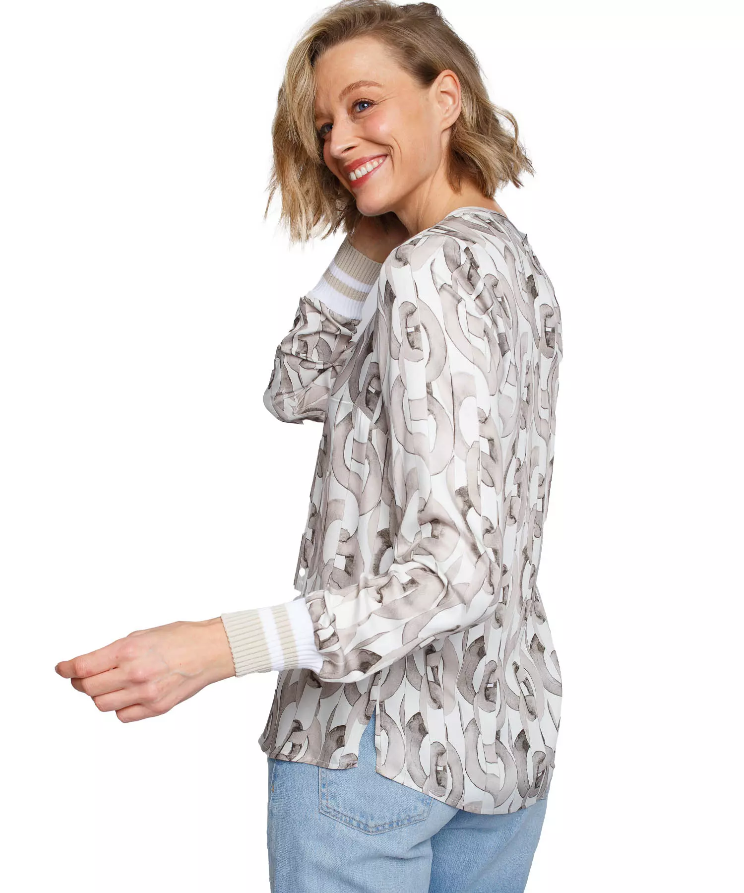 Emily van den Bergh Shirtbluse in taupe aus Viskose