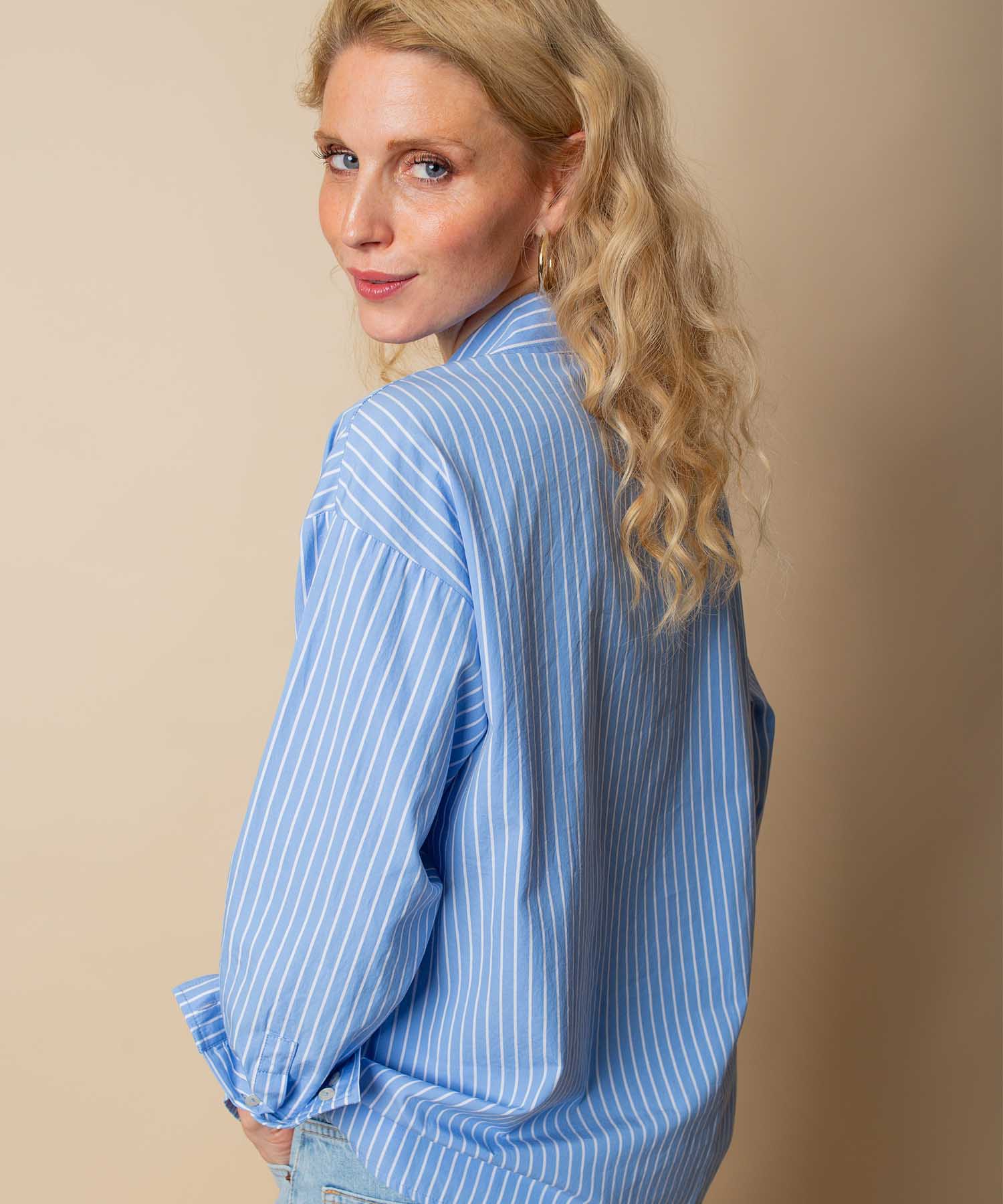 Emily van den Bergh Oversized Hemdbluse aus Baumwolle im Streifenmuster | Modehaus Wörmann