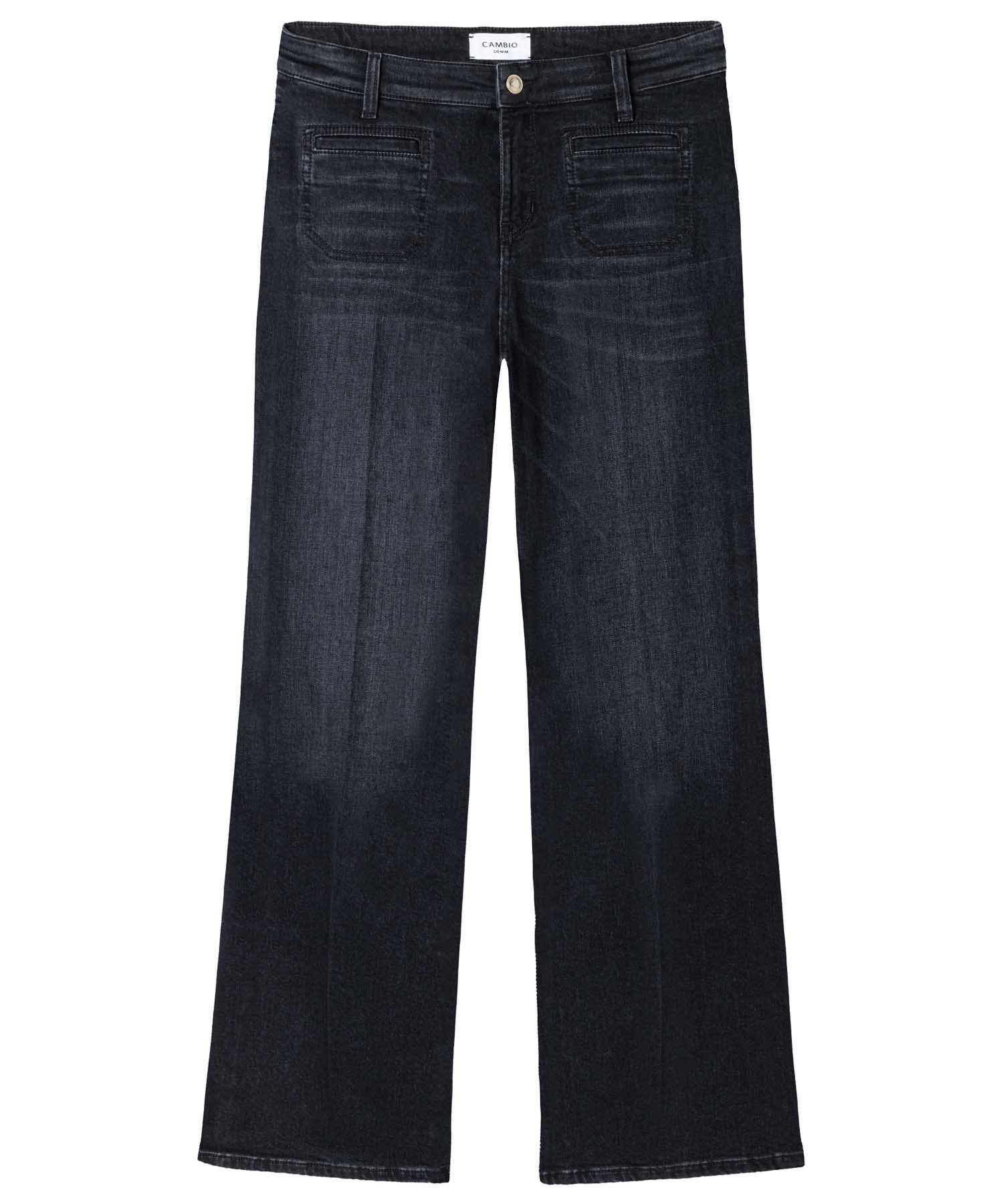 Cambio Jeans Tess Wide Leg in Black Black Denim | Modehaus Wörmann