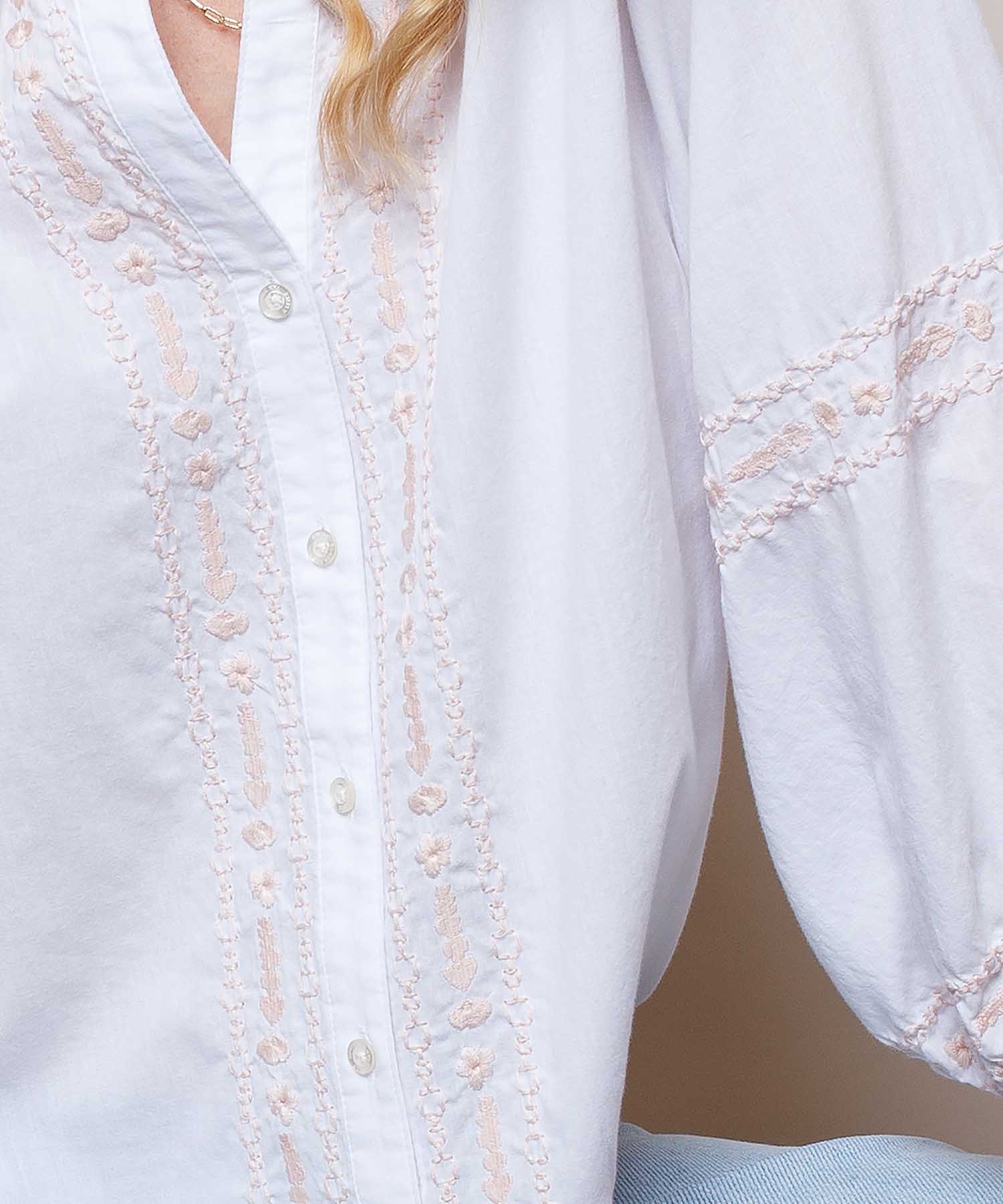 Emily van den Bergh lässige Bluse mit Stickerei